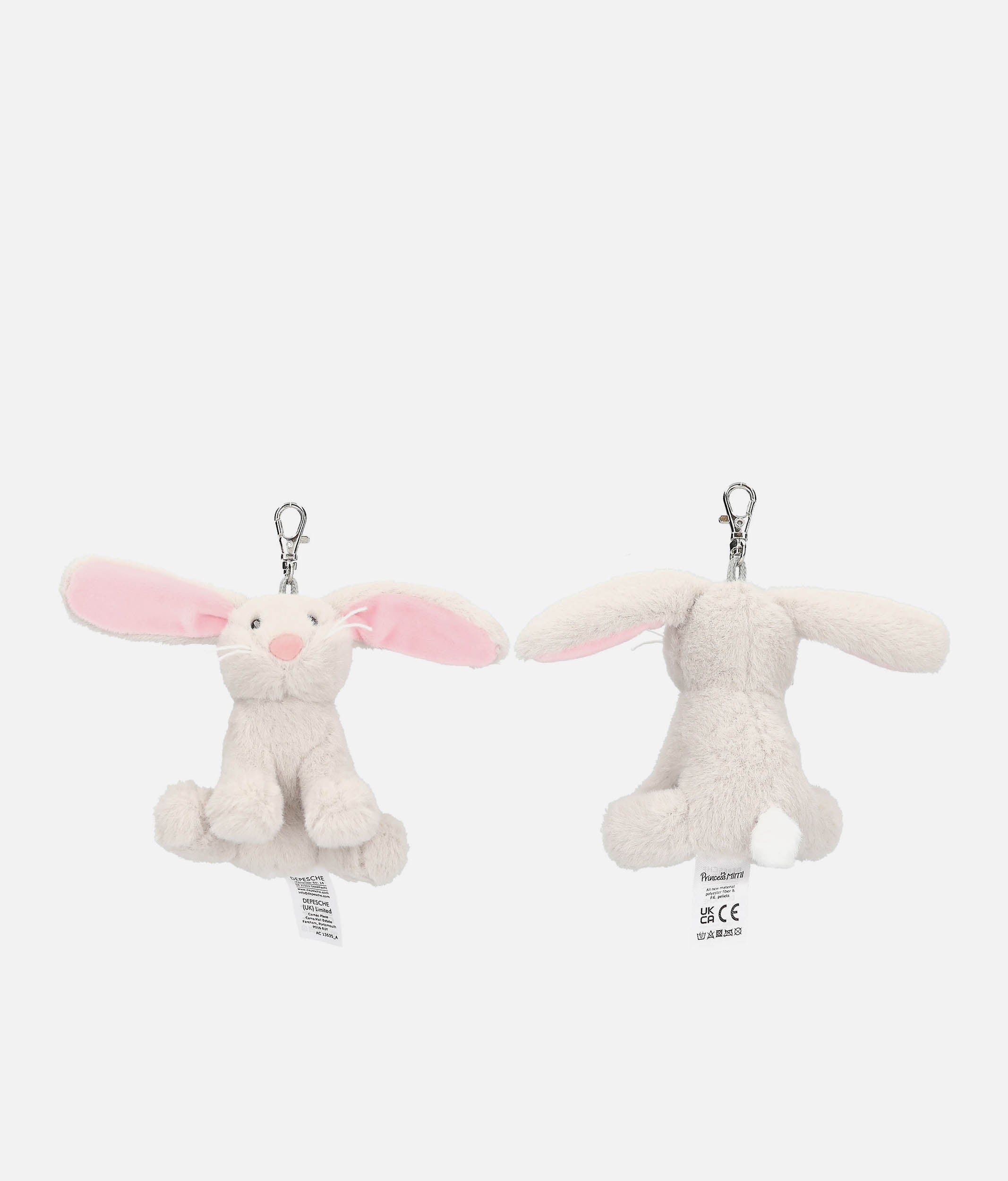Princess Mimi Plush Bunny Pendant, Cute Pastel Bag Charm - 0013635