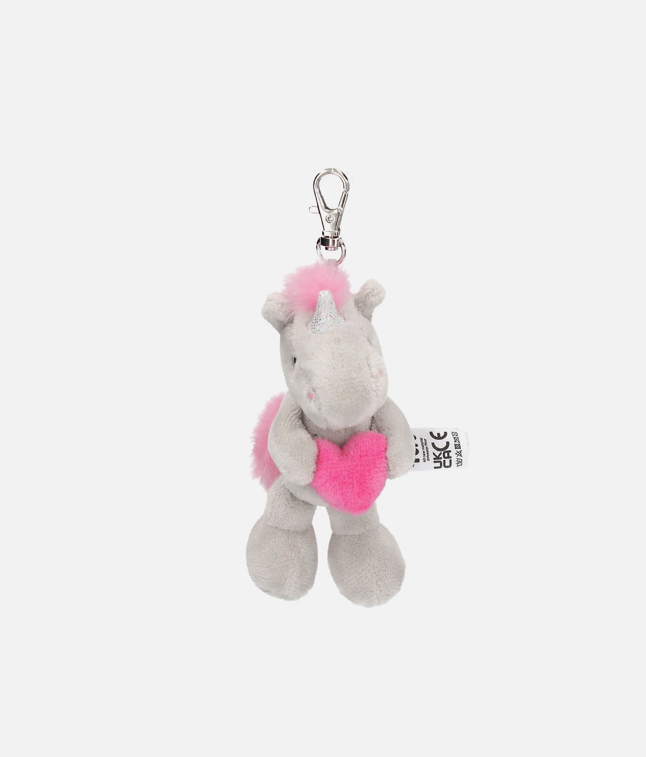 Ylvi, Plush Unicorn Pendant, Cute Clip-On Keyring - 0013636