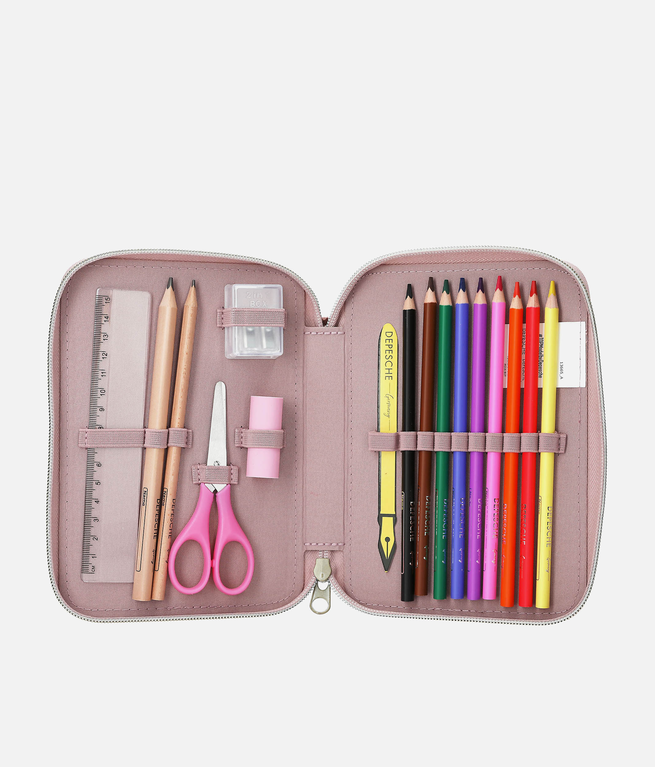 TOPModel Pencil Case Duo with Removable Pouch, Fully Stocked - 0013665