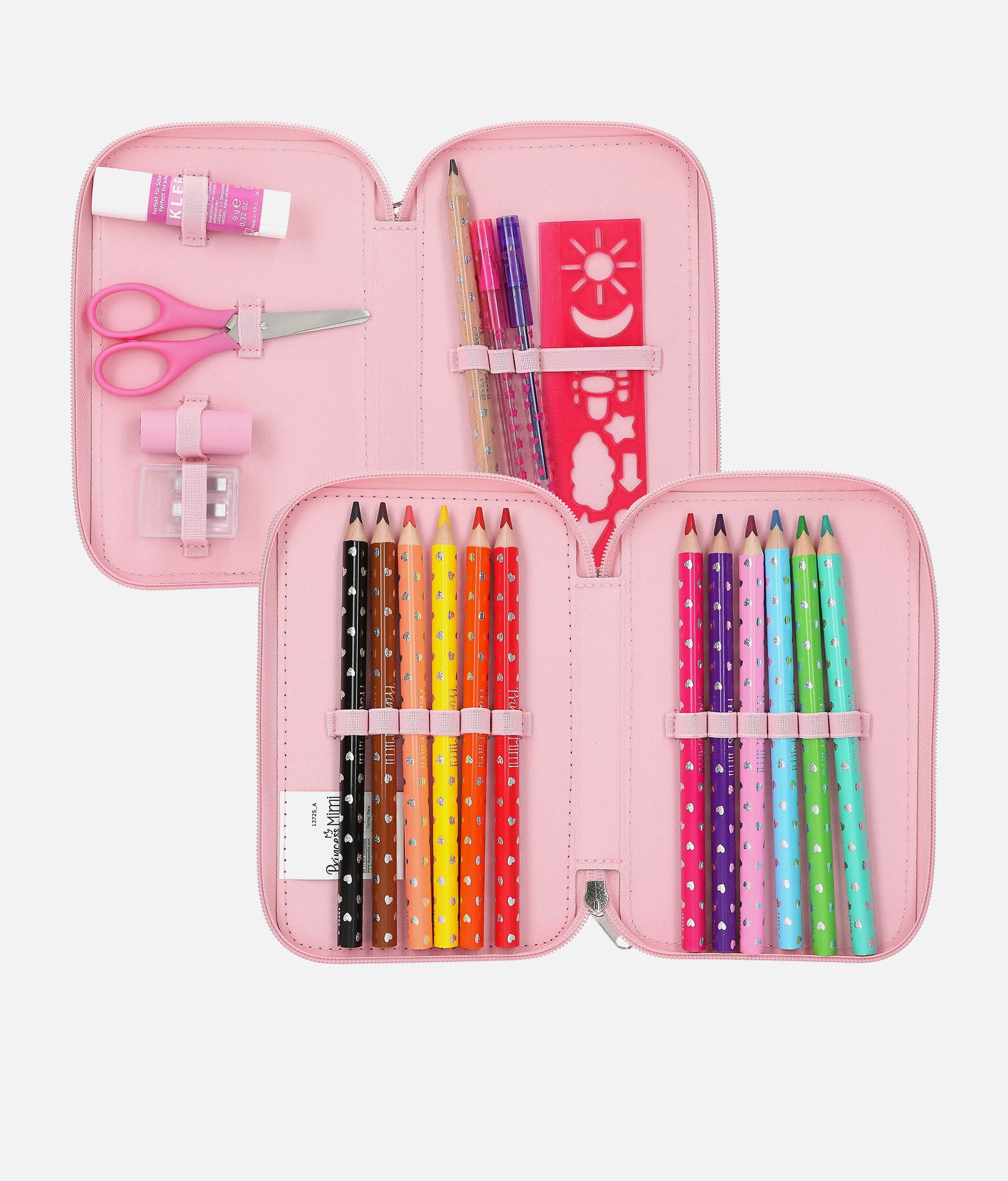 Princess Mimi Fluffy Double Pencil Case with Cute Seal Design - 0013725