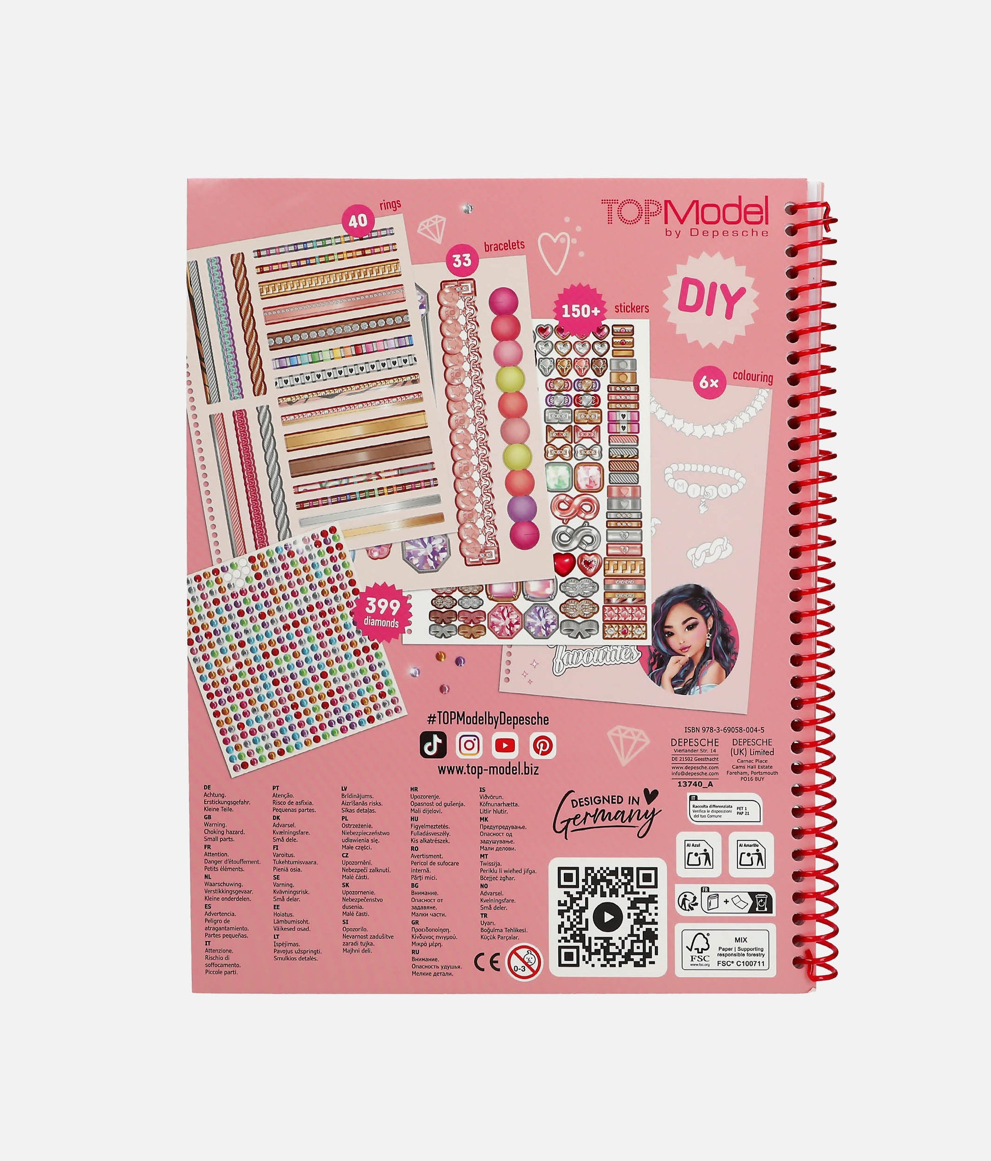 TOPModel Bling Bling Jewellery Craft Book, Colour & Create - 0013740