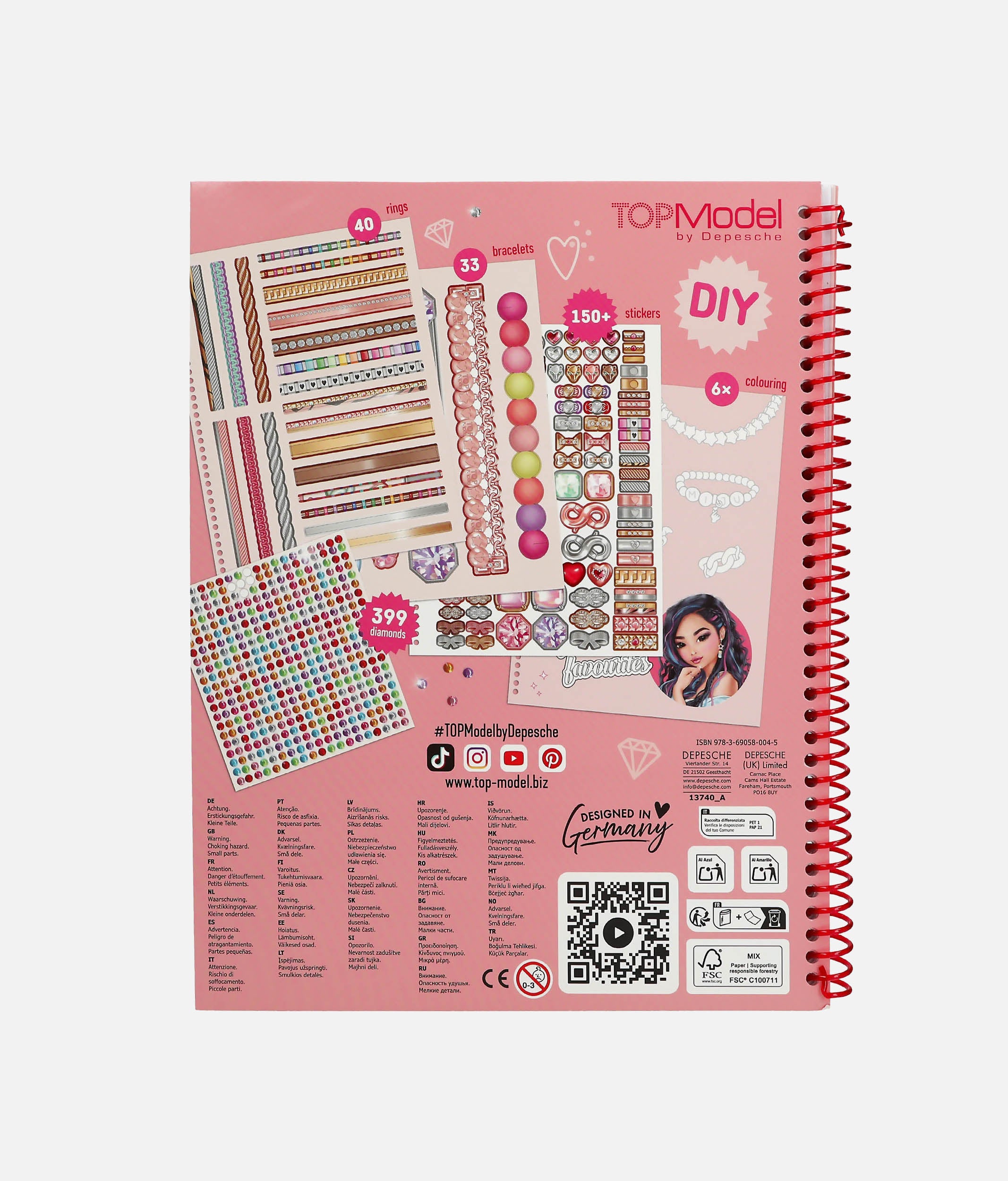 TOPModel Bling Bling Jewellery Craft Book, Colour & Create - 0013740
