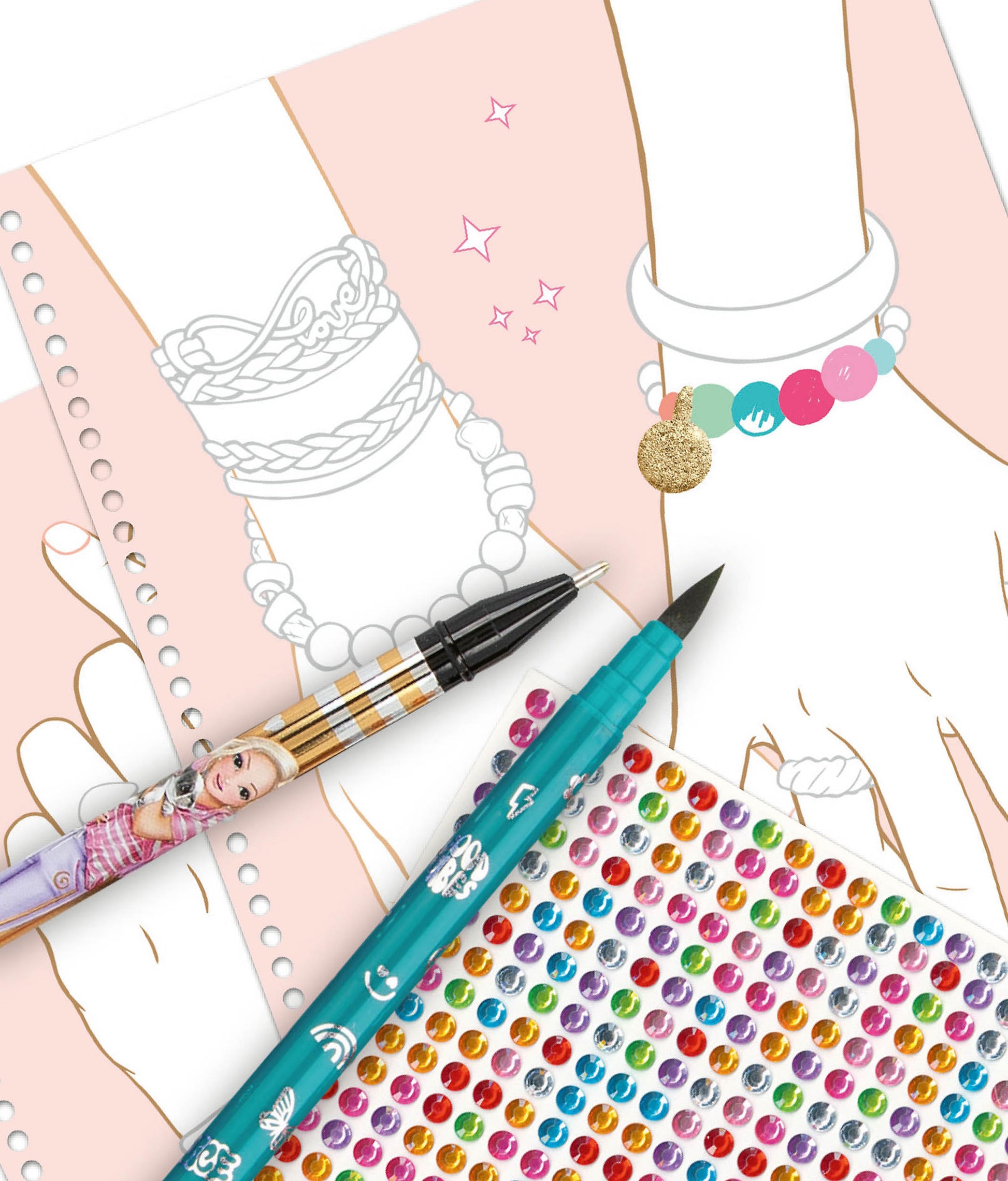 TOPModel Bling Bling Jewellery Craft Book, Colour & Create - 0013740