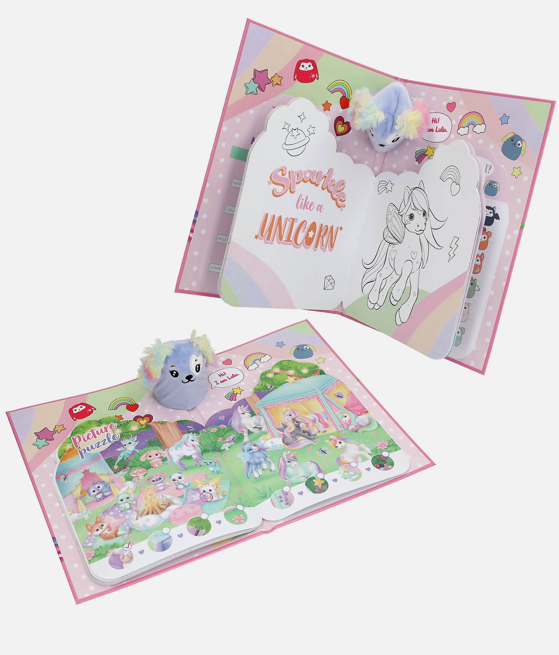 Ylvi Unicorn Fun Colouring Book with Plush Pop-Up - 0013741