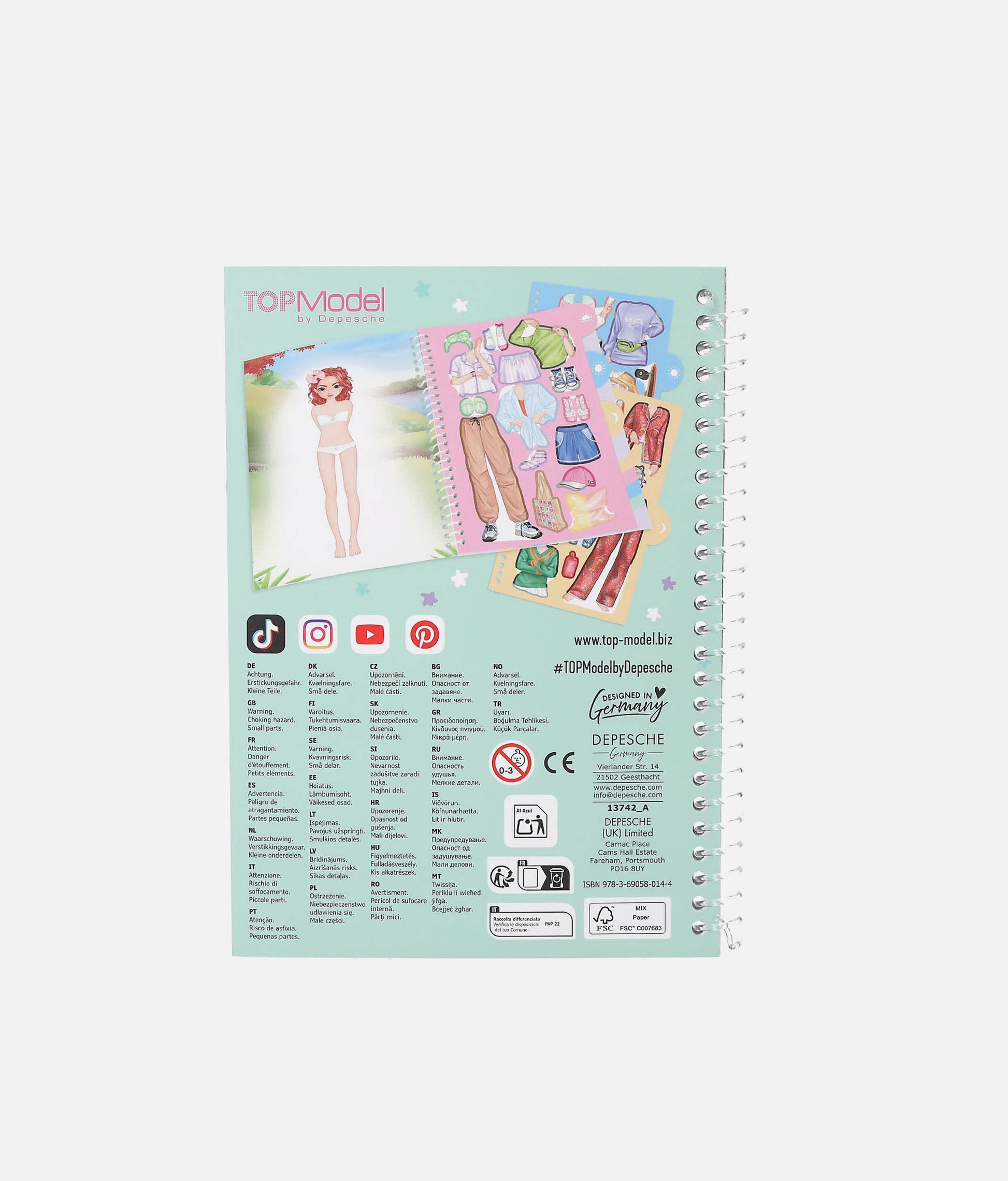 TOPModel Dress Me Up Sticker Book, 32 Pages + 7 Sticker Sheets - 0013742