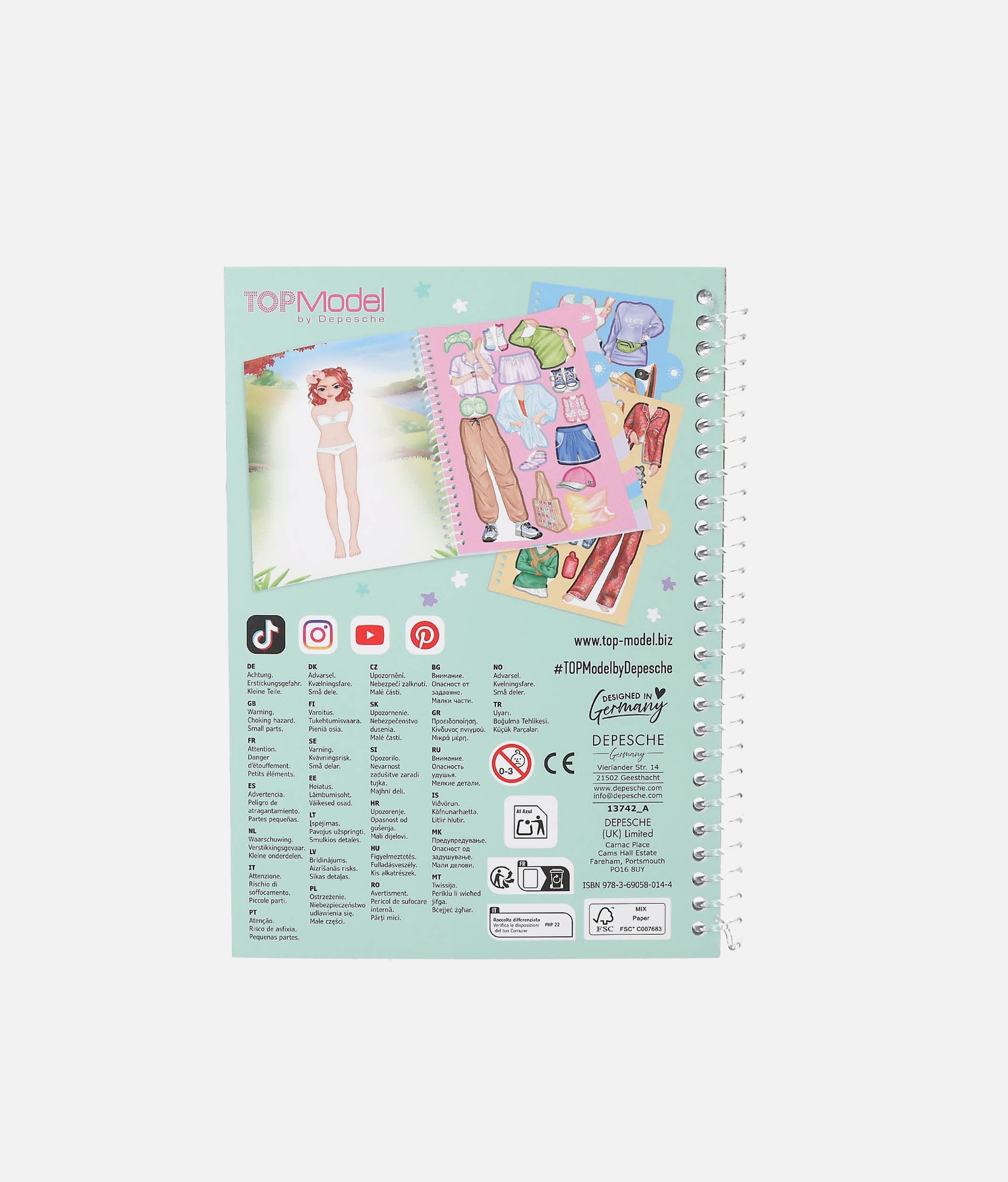 TOPModel Dress Me Up Sticker Book, 32 Pages + 7 Sticker Sheets - 0013742