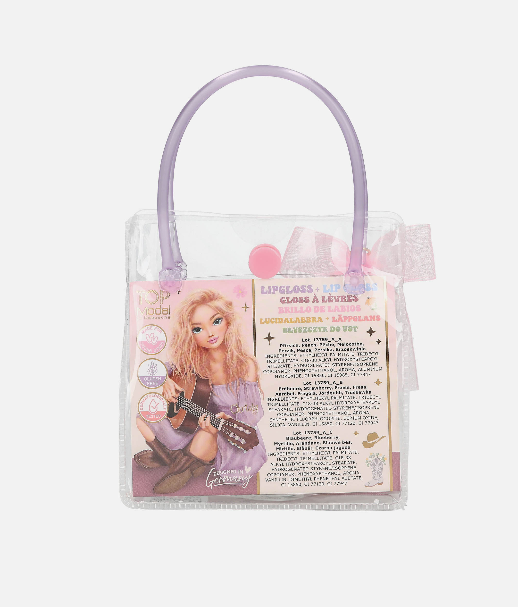 TOPModel Lip Gloss Set for Little Dancers in Transparent Pouch, COWGIRL - 0013759