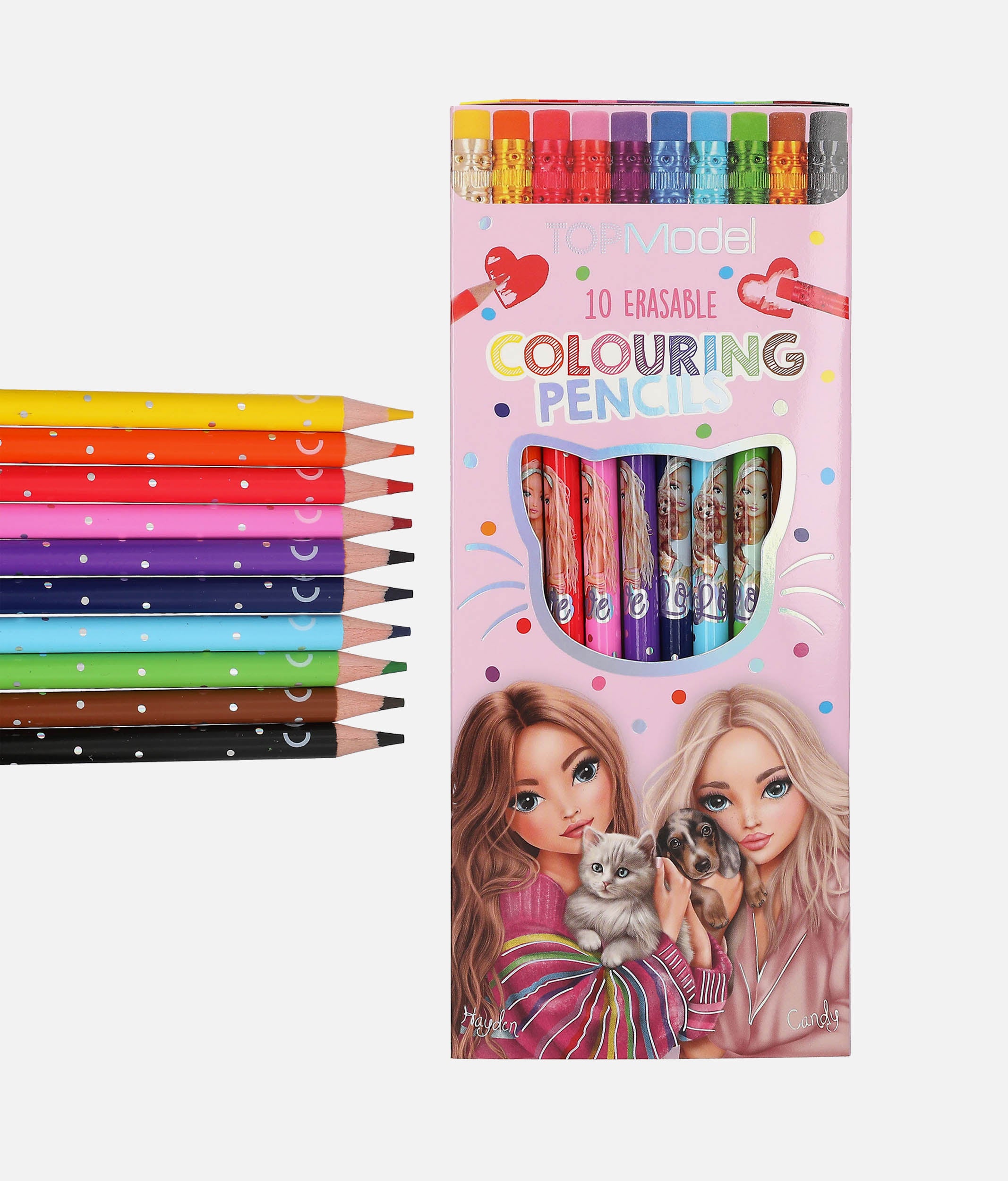 TOPModel Erasable Colouring Pencils, 10 Colour Pencil Set - 0013796