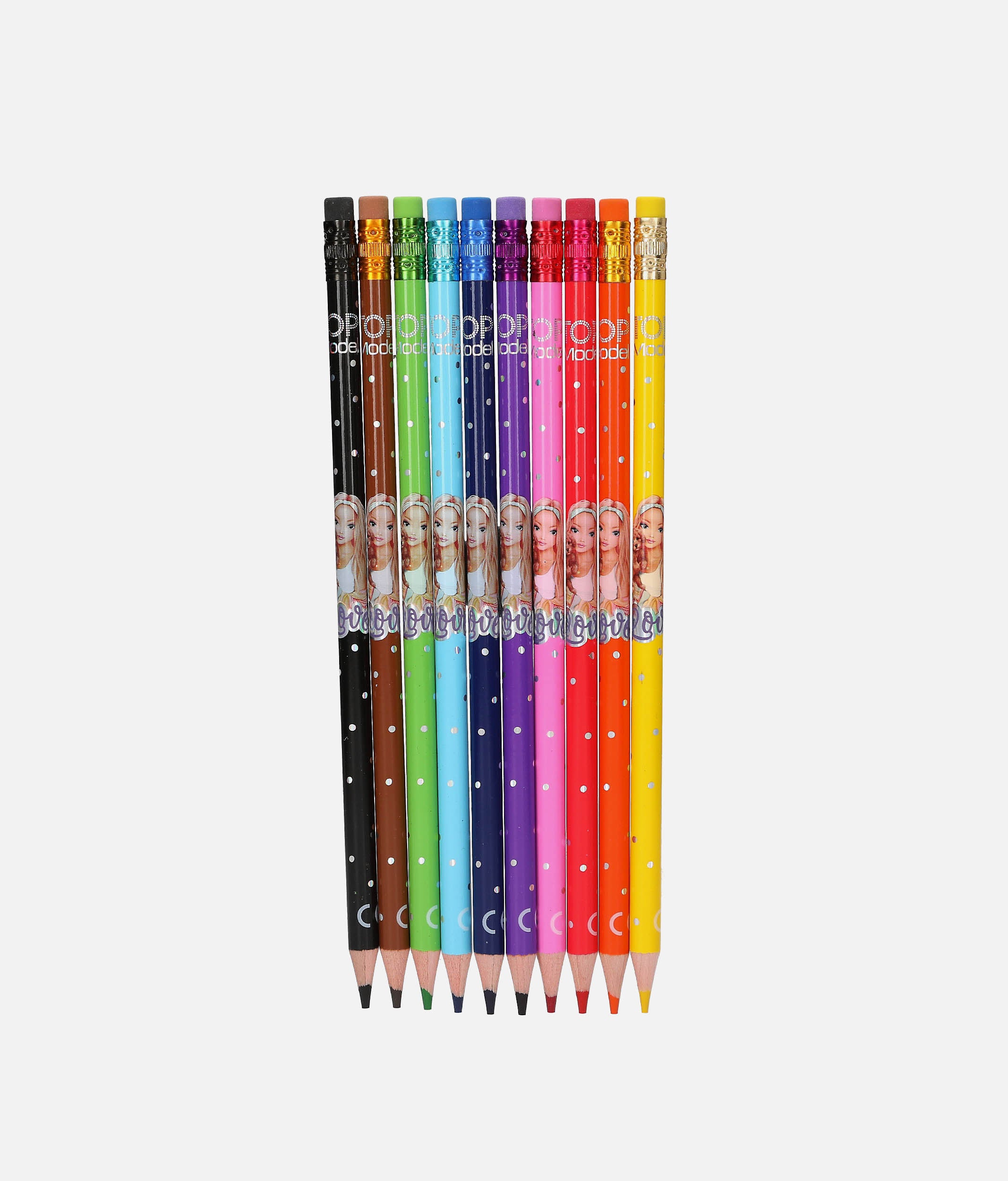 TOPModel Erasable Colouring Pencils, 10 Colour Pencil Set - 0013796