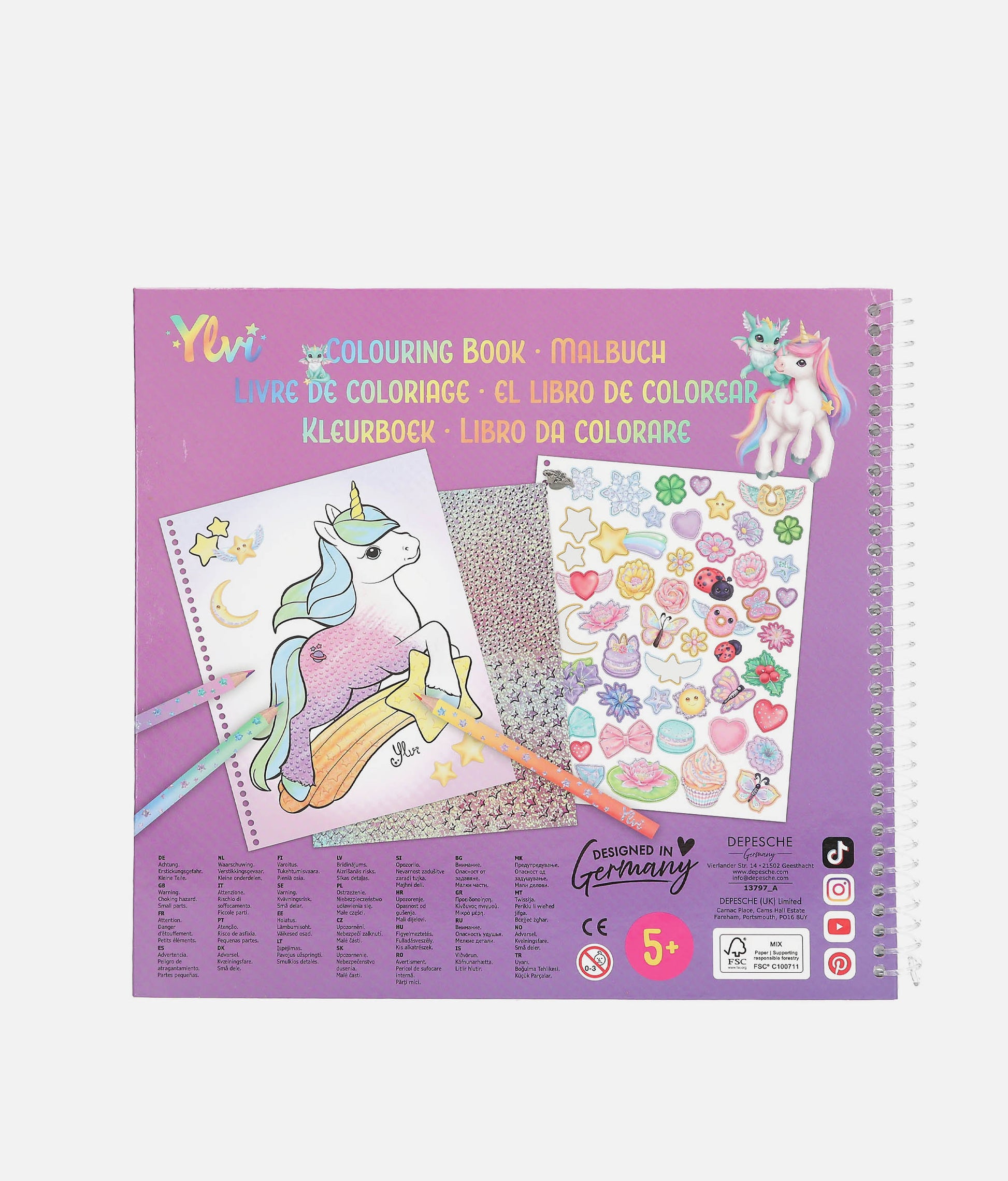 Ylvi Lucky Dragon Colouring Book with Crayons & Stickers - 0013797