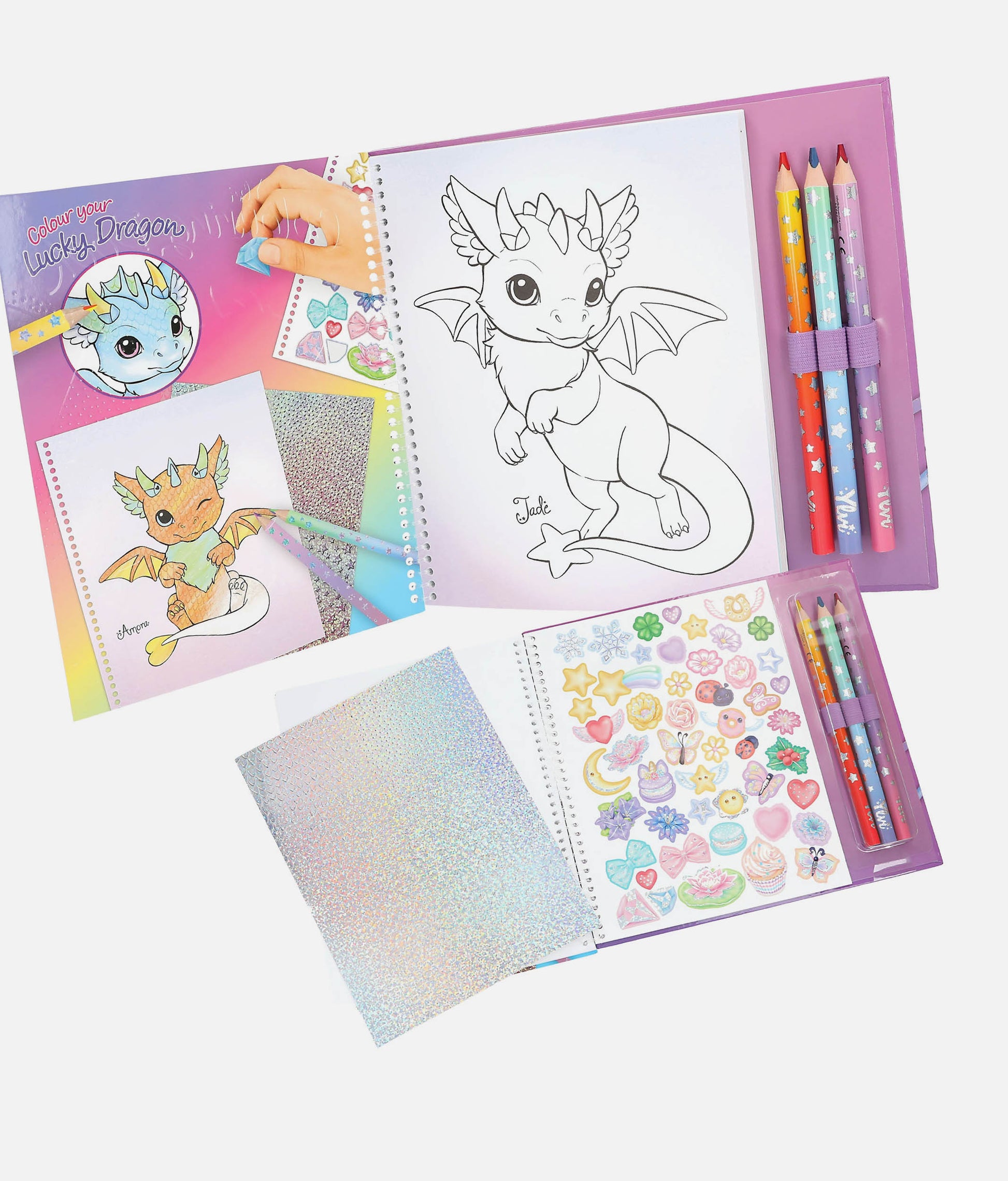 Ylvi Lucky Dragon Colouring Book with Crayons & Stickers - 0013797
