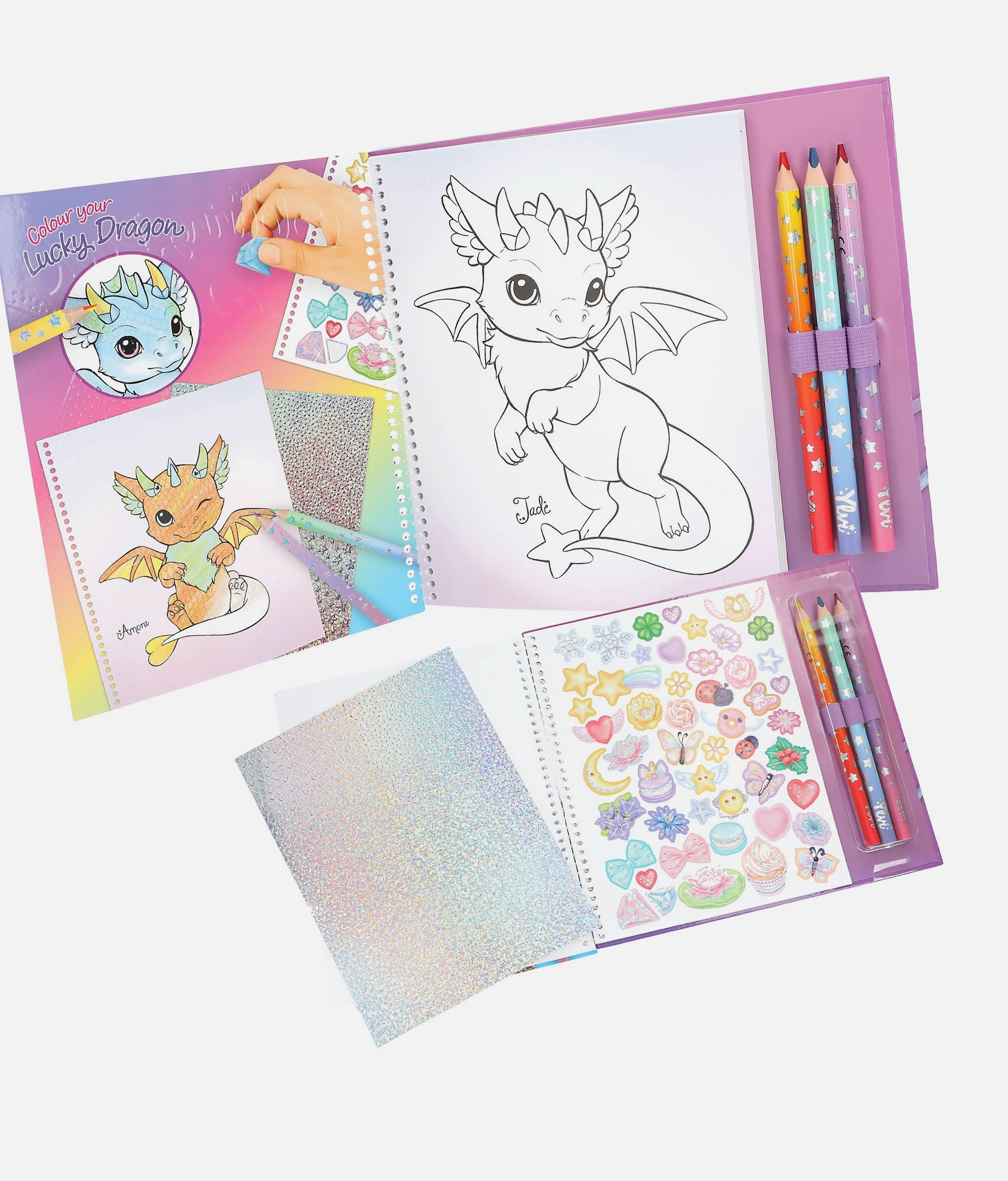 Ylvi Lucky Dragon Colouring Book with Crayons & Stickers - 0013797