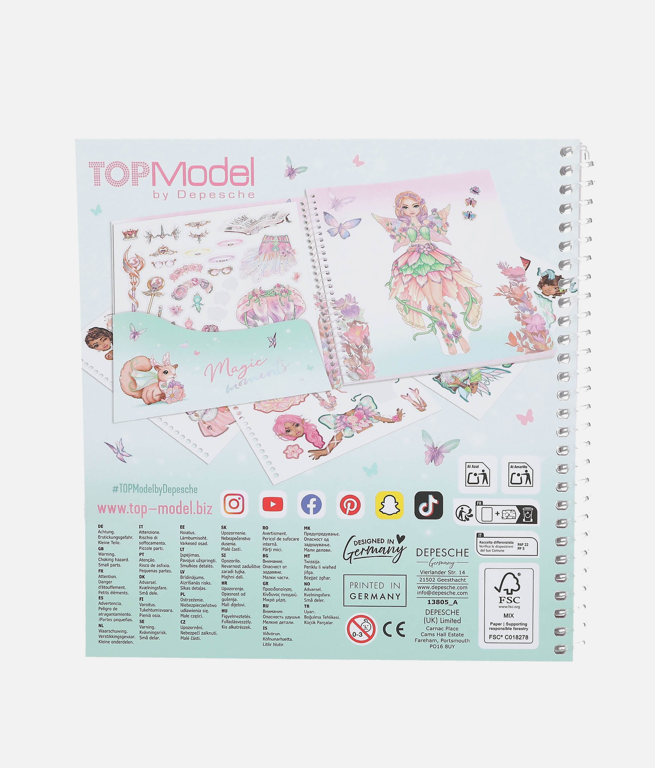 TOPModel Dress Me Up Fantasy Sticker Book with 170+ Stickers - 0013805