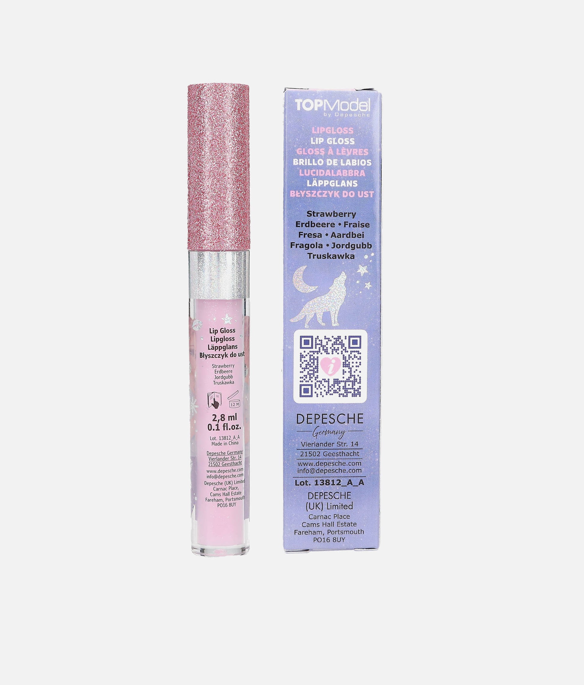 TOPModel Lip Gloss with Glitter Cap, Fun Scented Lip Shine for Tweens - 0013812