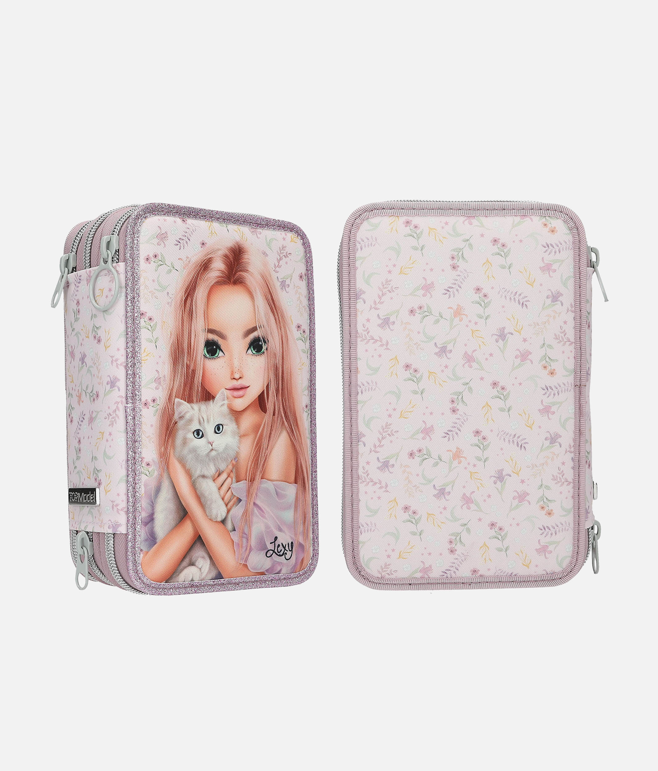 TOPModel Triple Pencil Case BLOOMING KITTY with Stationery - 0013958