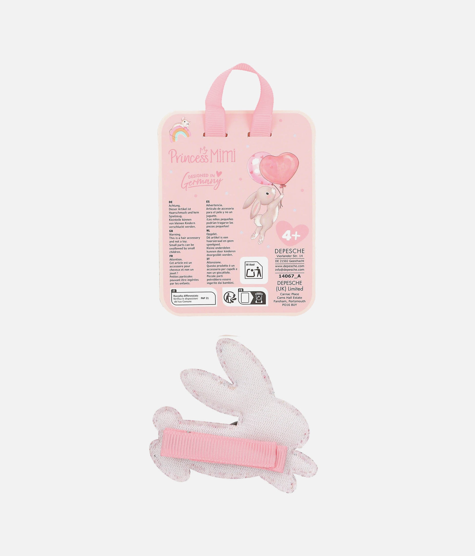 Princess Mimi Glitter Bunny Hair Clip, Magical Hair Accessory - 0014067