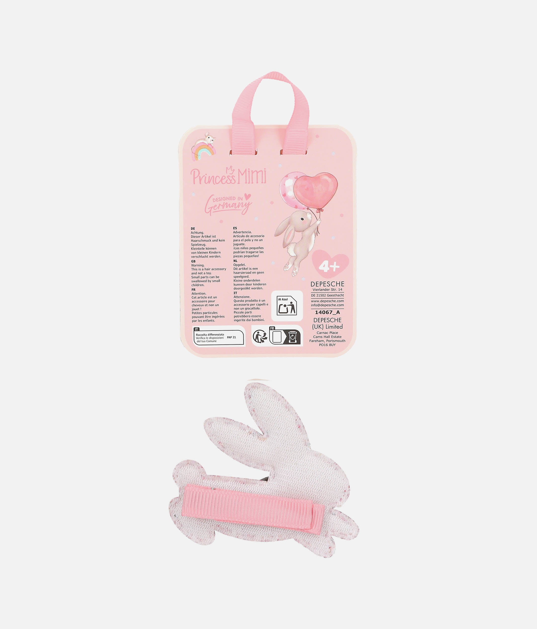 Princess Mimi Glitter Bunny Hair Clip, Magical Hair Accessory - 0014067