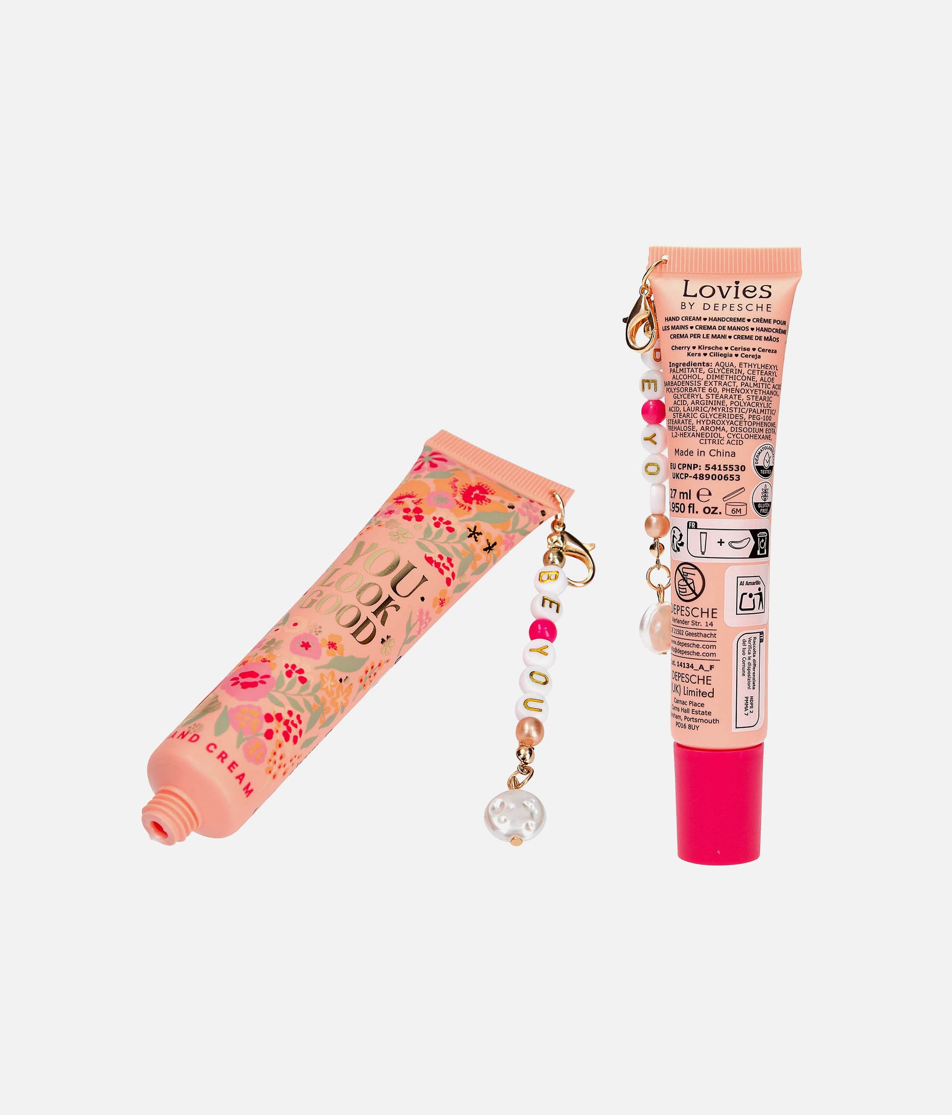 LOVIES Cherry Scented Hand Cream with Charm Pendant Gift for Teens - 0014134