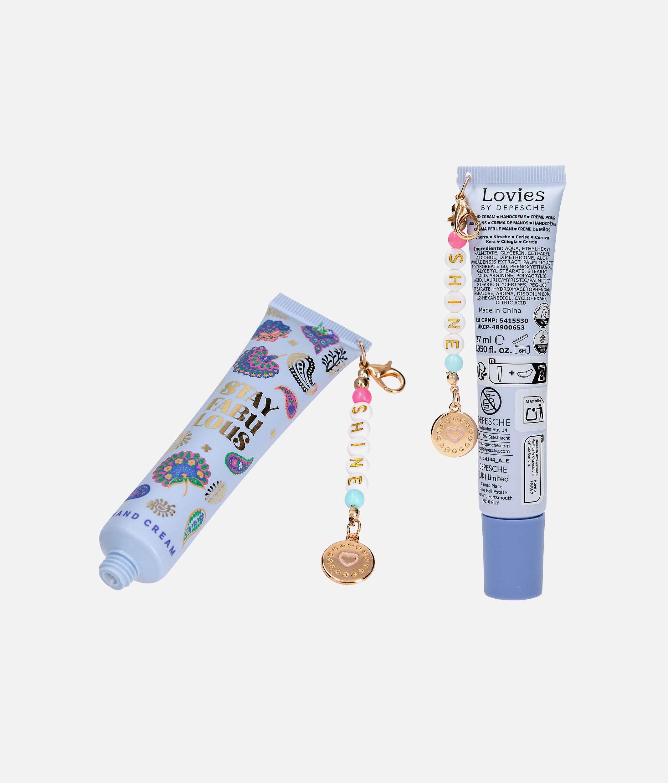 LOVIES Cherry Scented Hand Cream with Charm Pendant Gift for Teens - 0014134