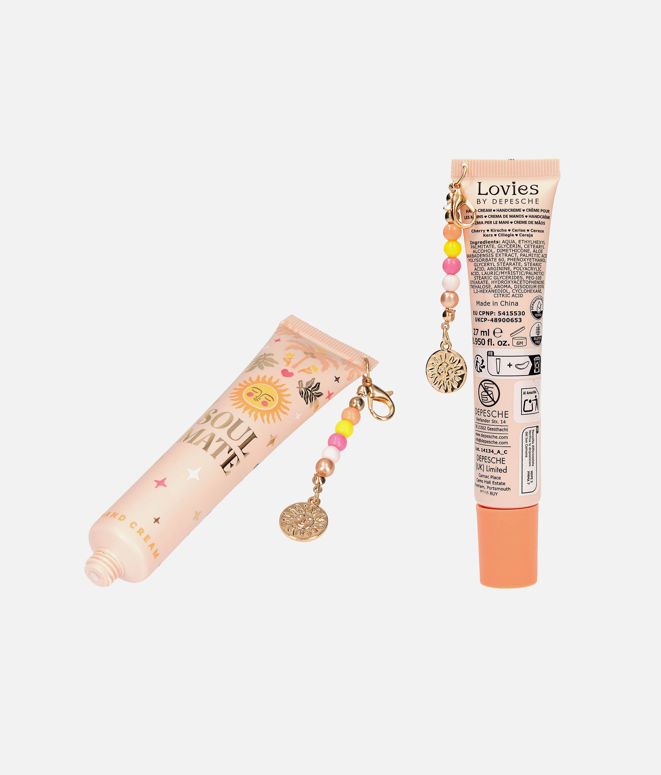 LOVIES Cherry Scented Hand Cream with Charm Pendant Gift for Teens - 0014134