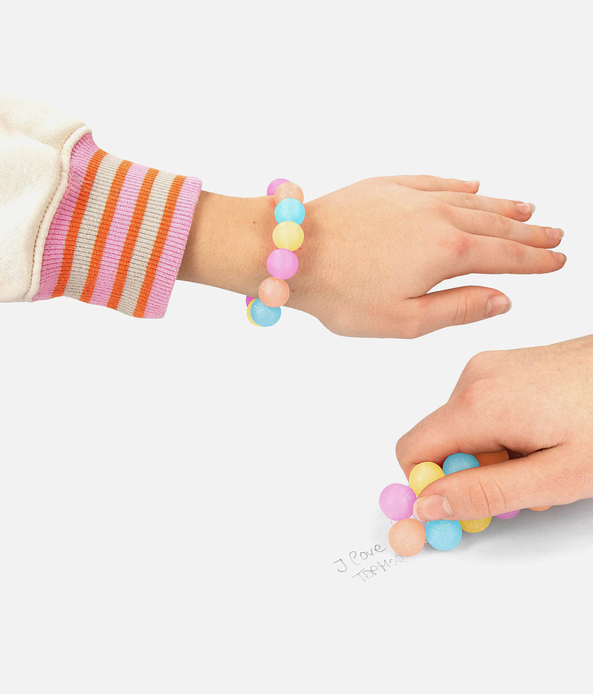 TOPModel Eraser Bracelet – Colourful Beads with Happy-Face Charm