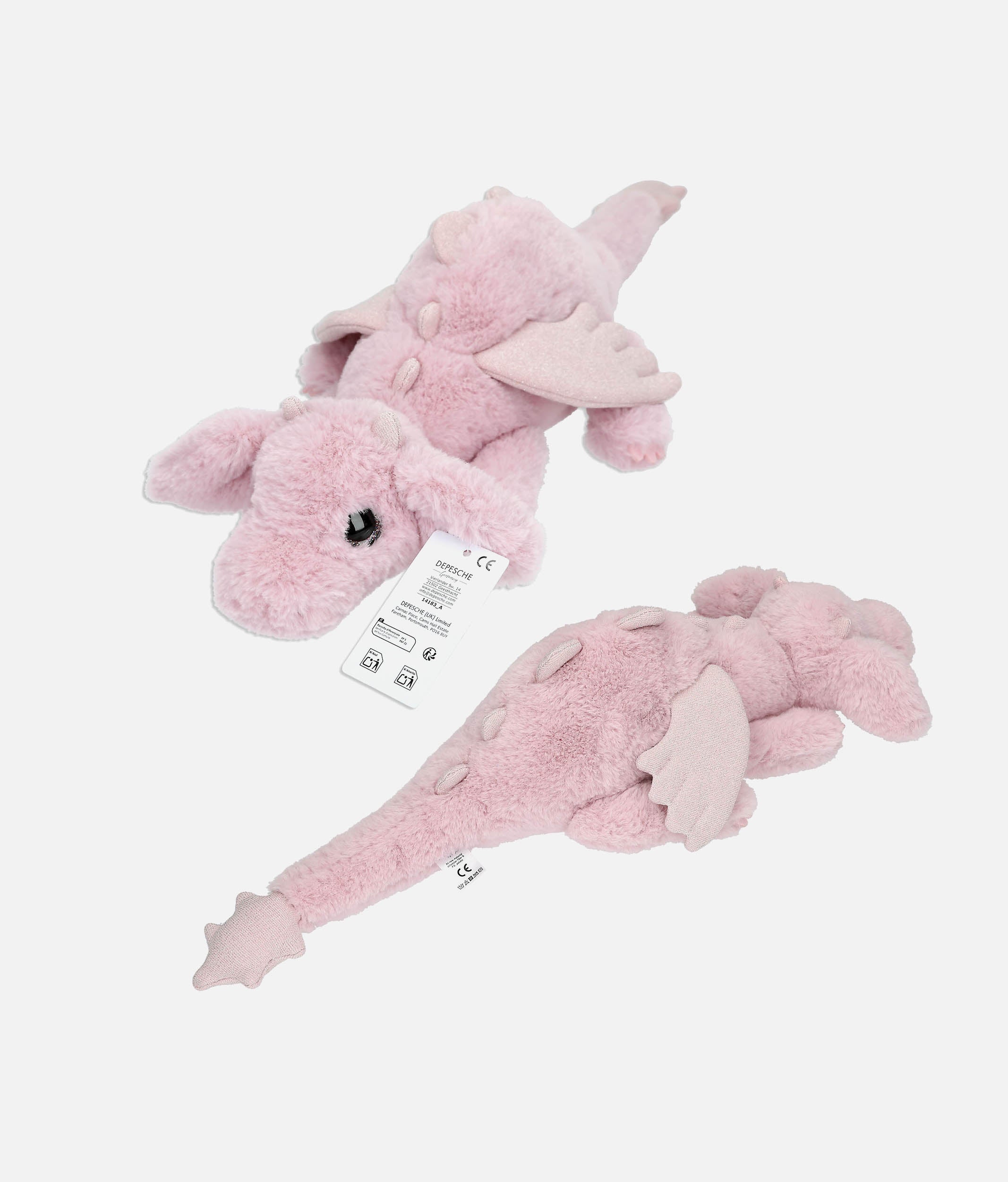 SNUKIS Plush Dragon Pink Soft Toy, Fantasy Companion - 0014183