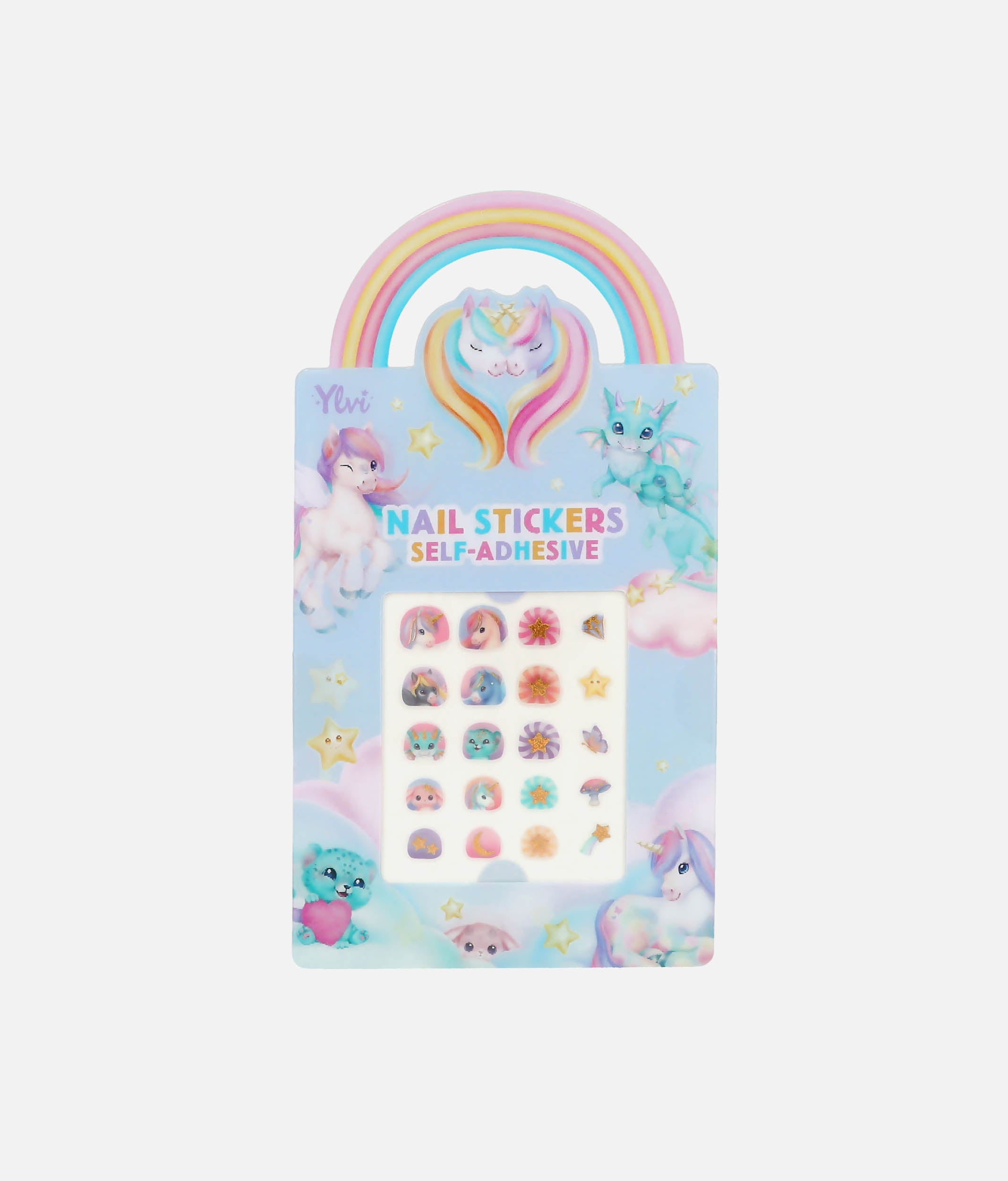 Ylvi Kids Nail Stickers with Unicorns & Rainbows - 0014189