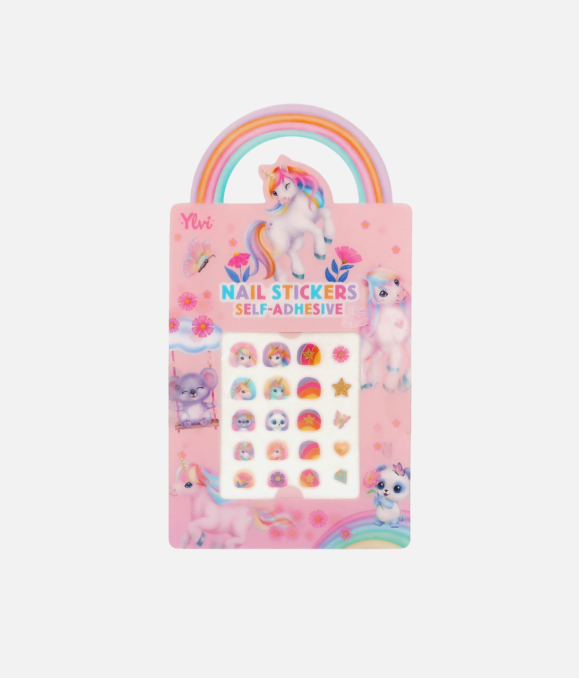 Ylvi Kids Nail Stickers with Unicorns & Rainbows - 0014189