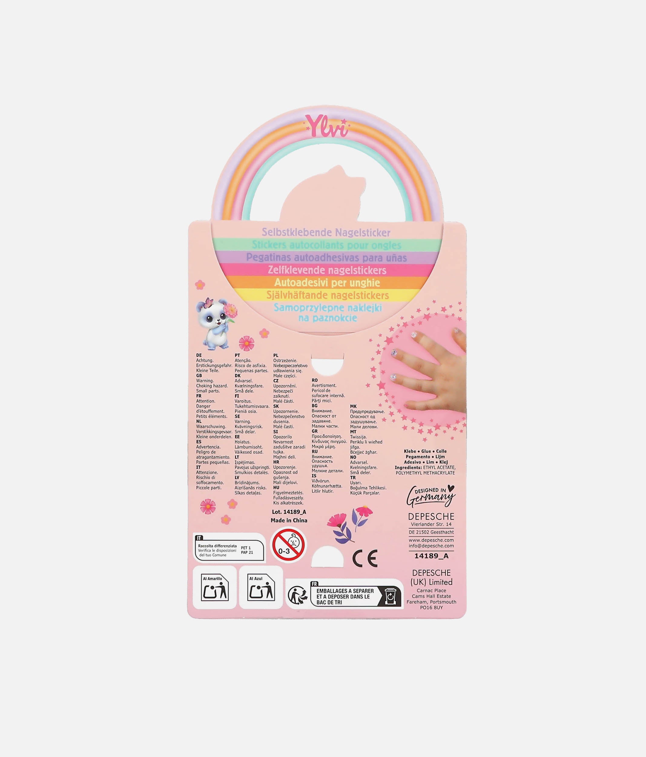 Ylvi Kids Nail Stickers with Unicorns & Rainbows - 0014189