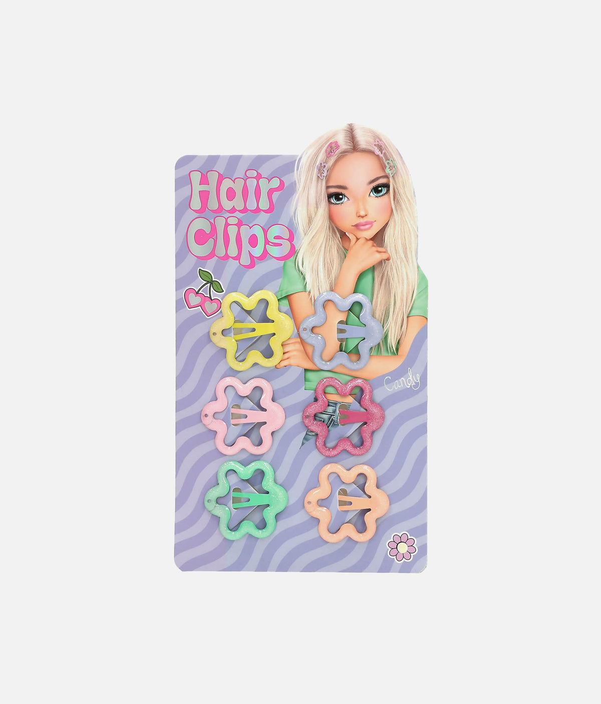 TOPModel GLOW TO GO Mini Hair Clips – Six Glitter Flower Clips