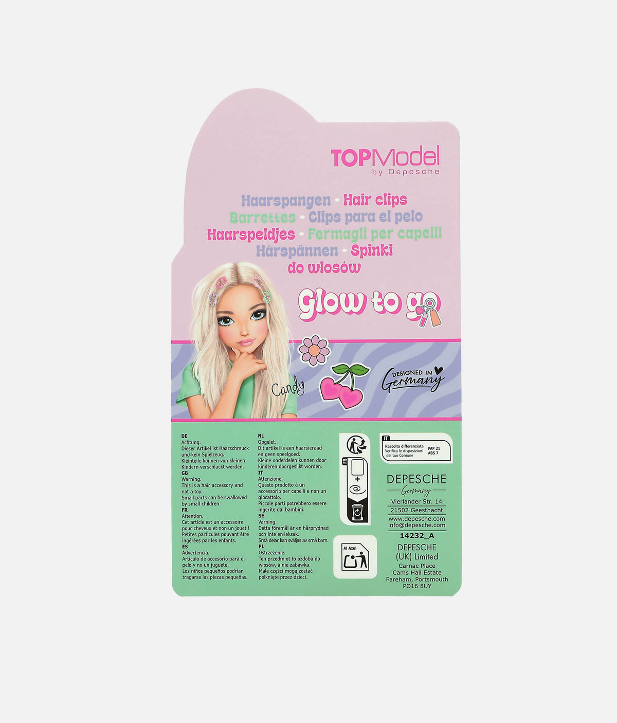 TOPModel GLOW TO GO Mini Hair Clips – Six Glitter Flower Clips