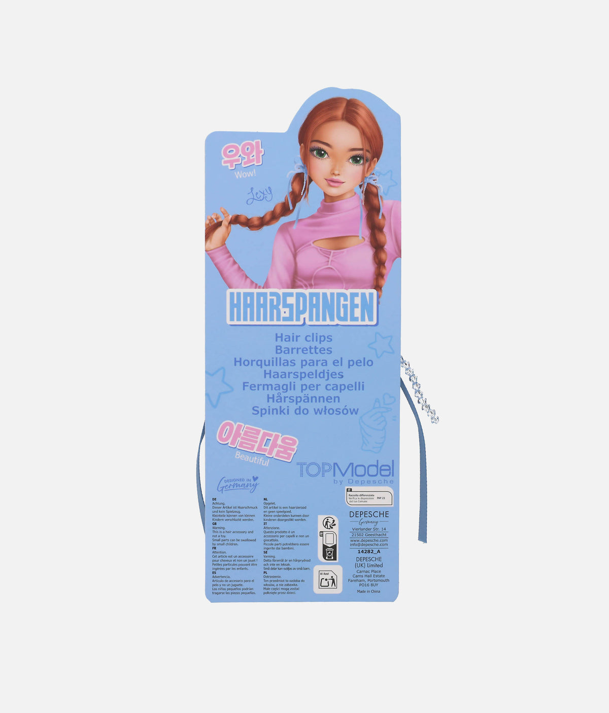 TOPModel KPOP Bow Hair Clips, Pink or Blue Ribbon Bows - 0014282