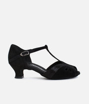 Open-Toe Ballroom & Latin Dance Shoes, T-Bar Strap, Spanish Heel - 019