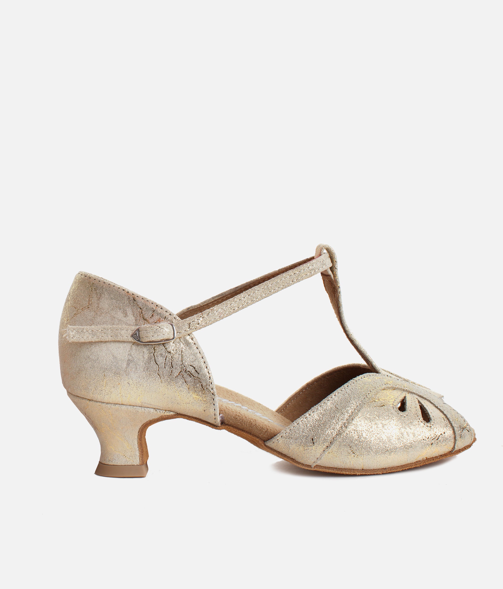 Open-Toe Ballroom & Latin Dance Shoes, T-Bar Strap, Spanish Heel - 019