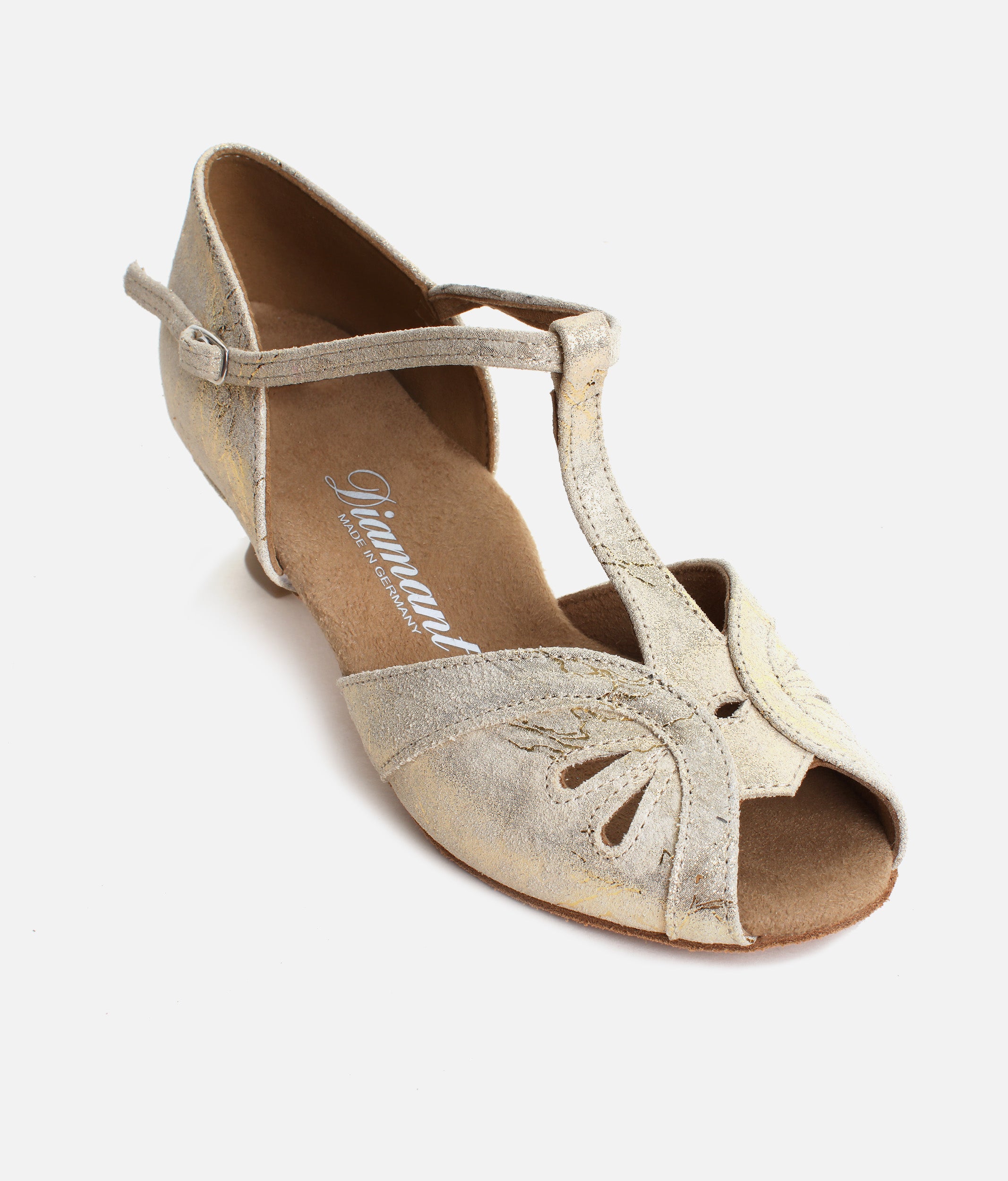 Open-Toe Ballroom & Latin Dance Shoes, T-Bar Strap, Spanish Heel - 019