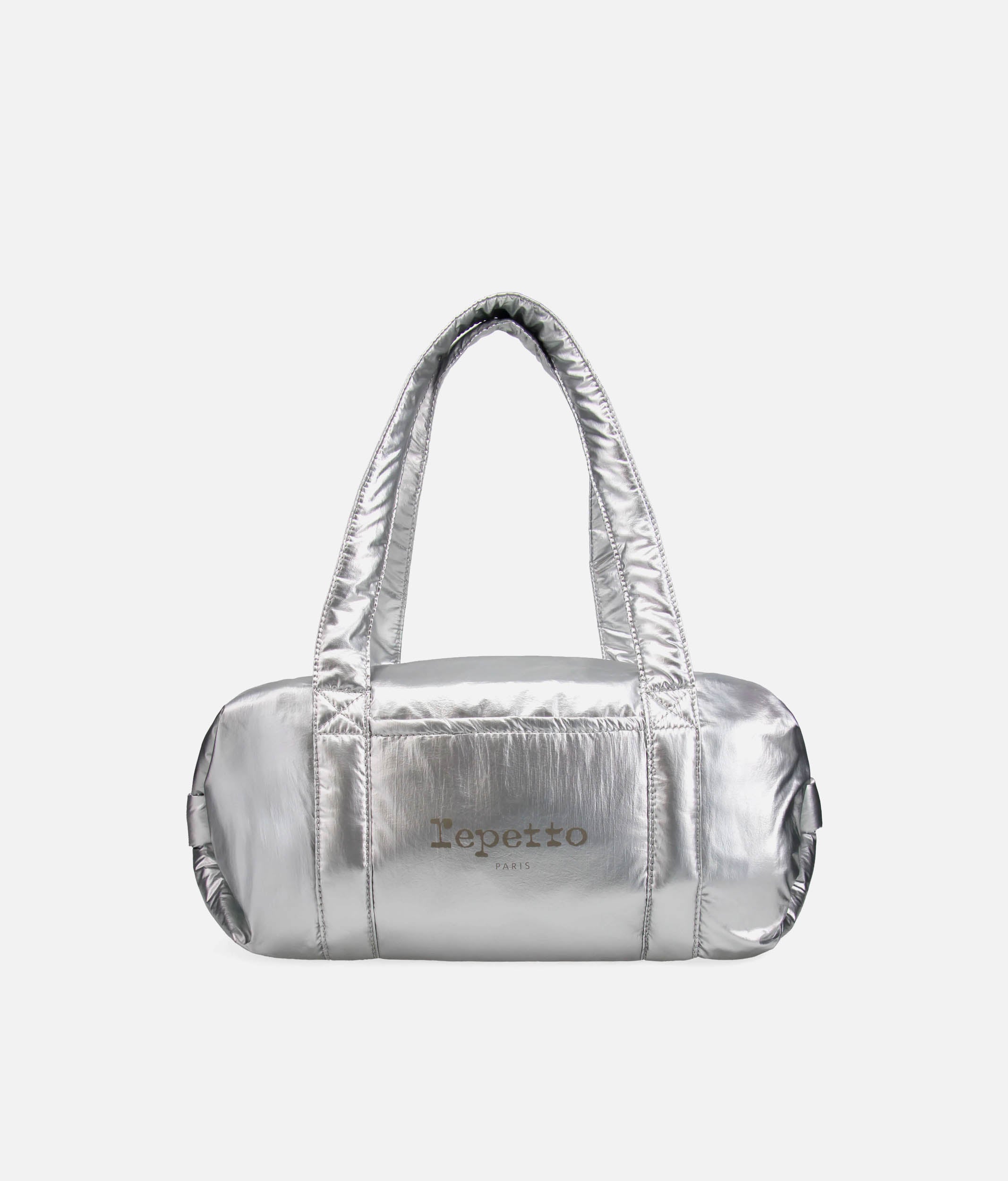 Quilted Duffel Bag, Silver Ballet Studio/Gym Bag, Medium Size - B0232NC