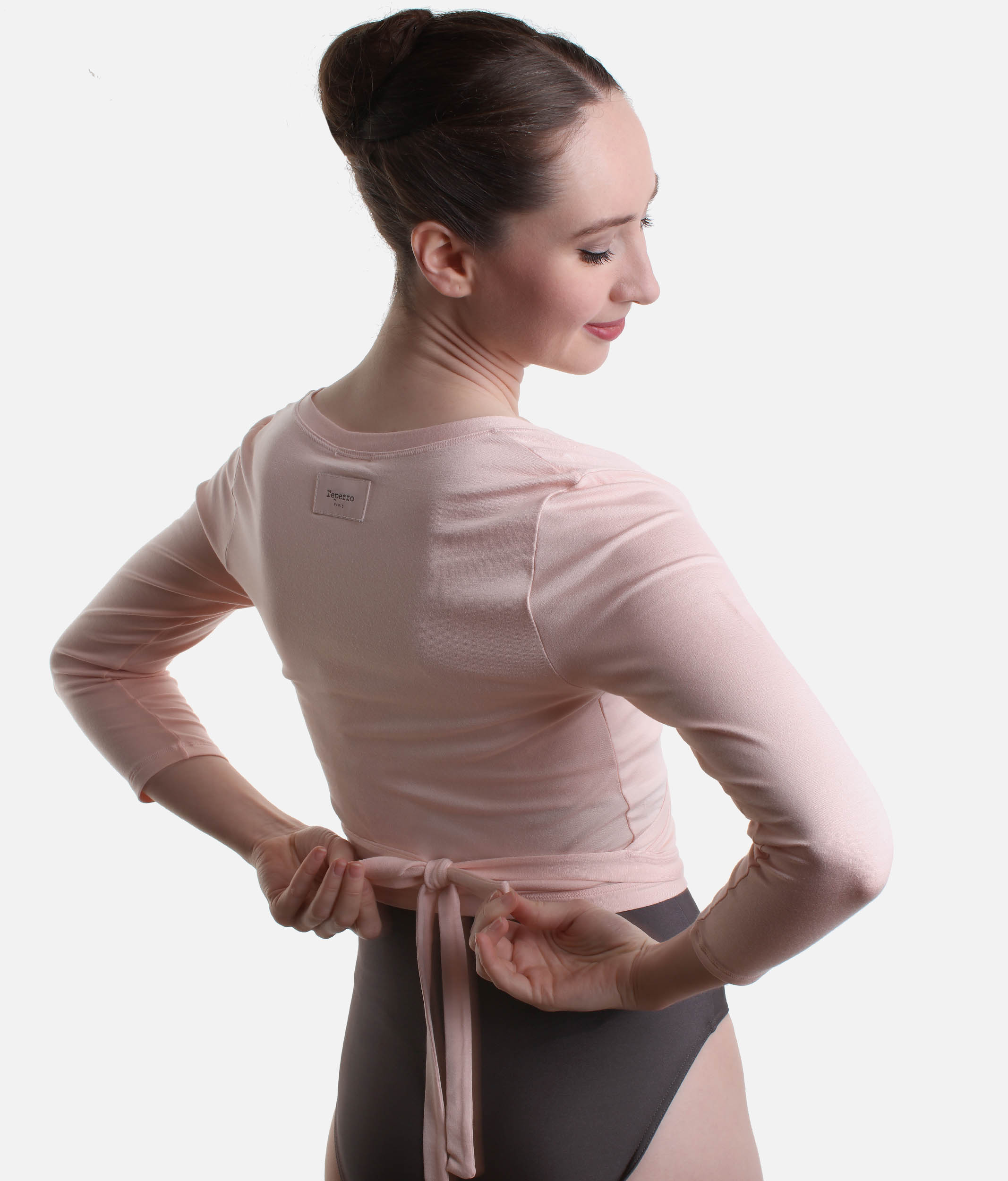 Wrap-Over Ballet Cardigan,  Elegant V-Neck & Tie Waist - S0555