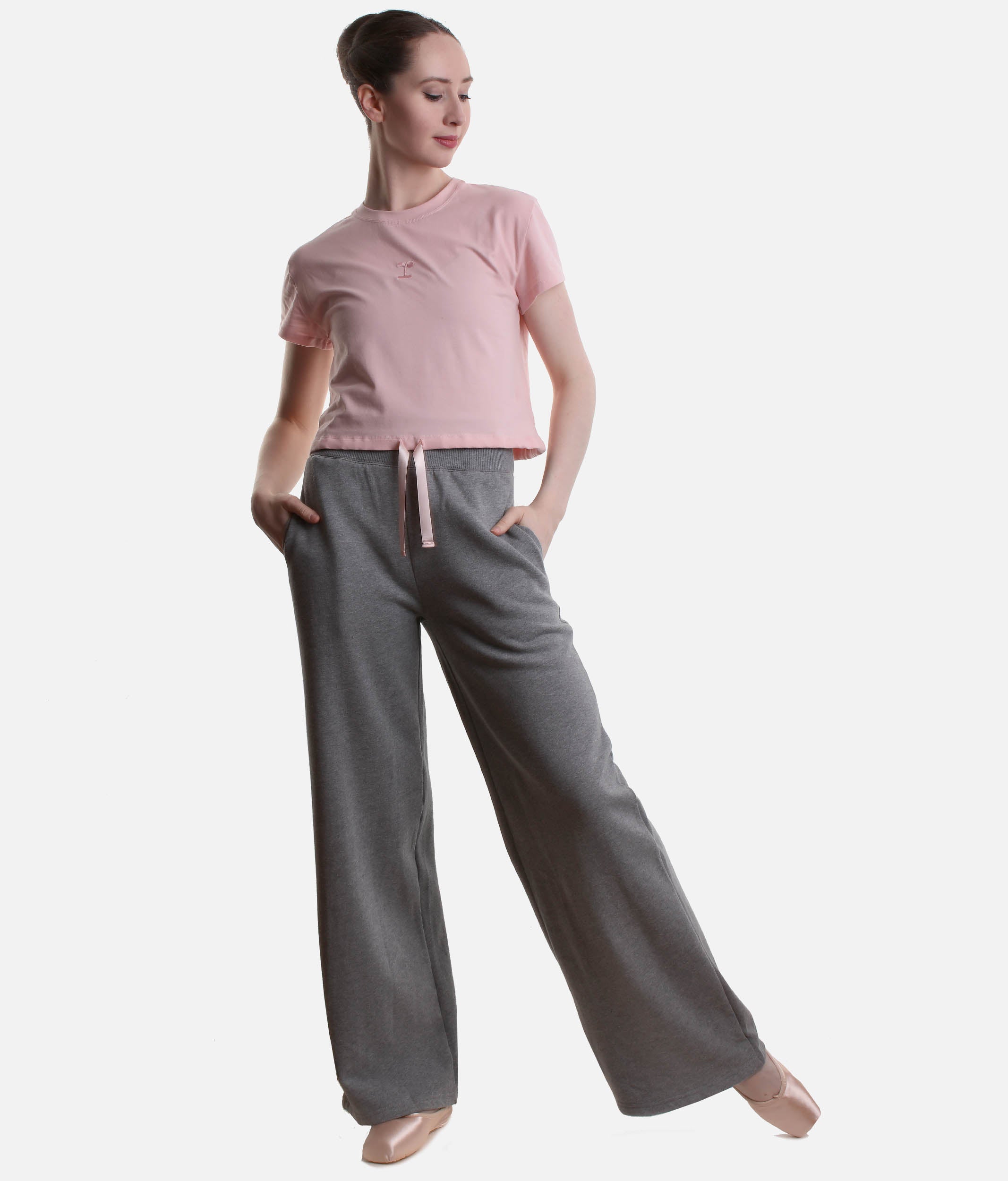 High-Waisted Wide-Leg Jogging Pants, Perfect for Warm-Ups - S0572