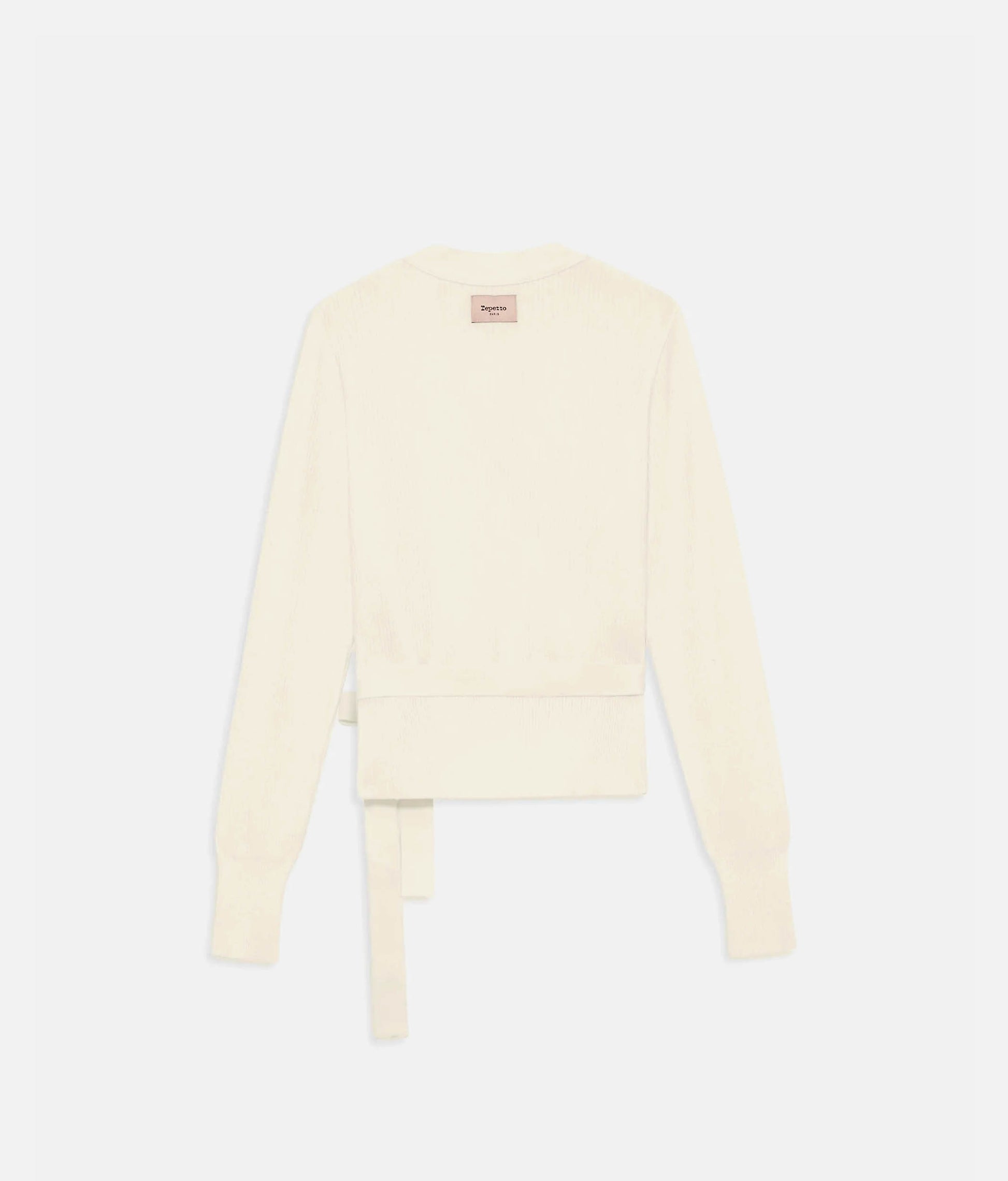 Elegant Rib Knit Ballet Wrap with Balloon Sleeves - S0757