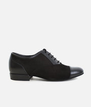 Mens Ballroom Dance Shoes, Classic Oxford Style with Shock-Absorbing Heel - 077