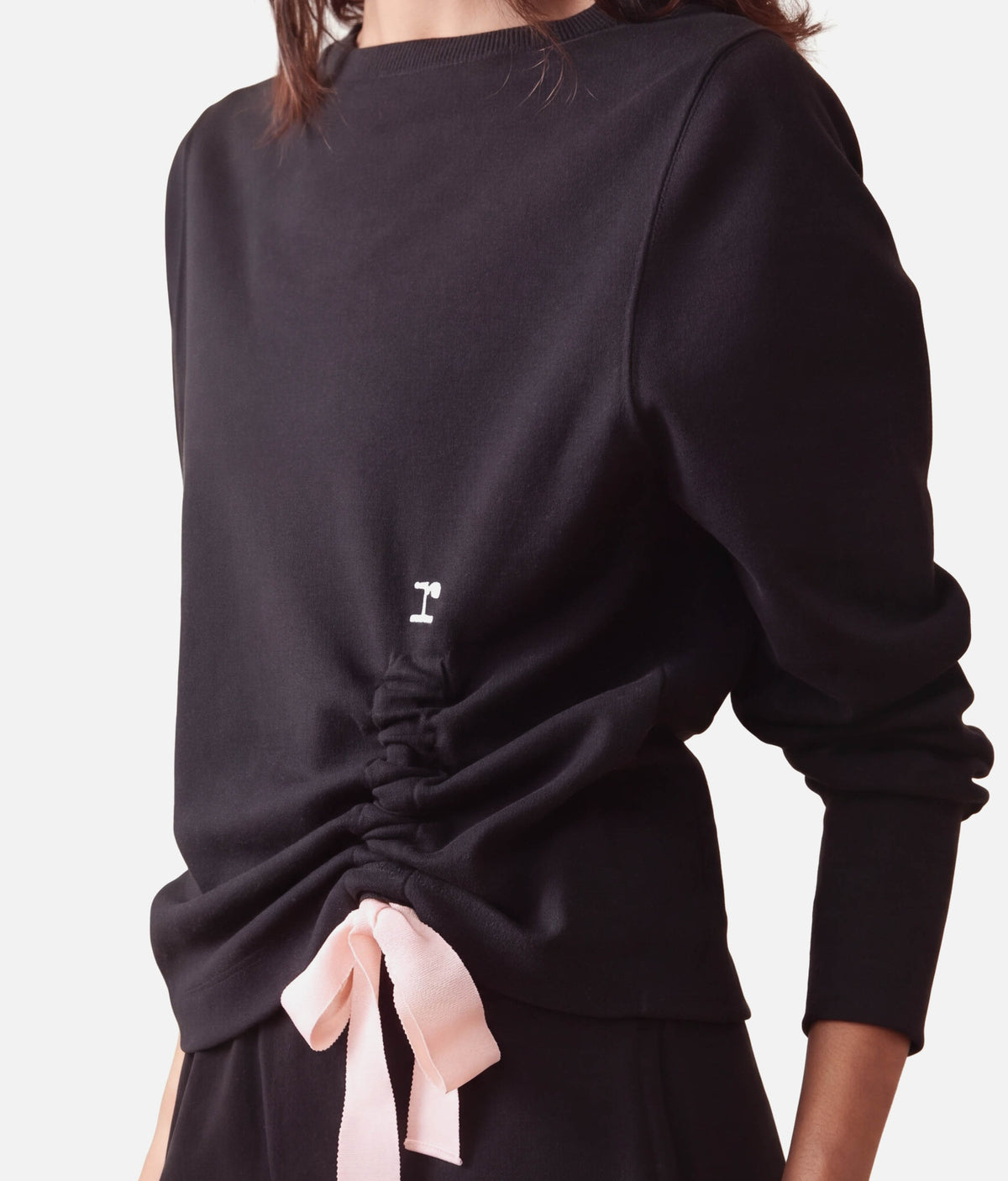 Repetto Side Bow Sweatshirt S0797 – Black Ballet Warm-Up Top