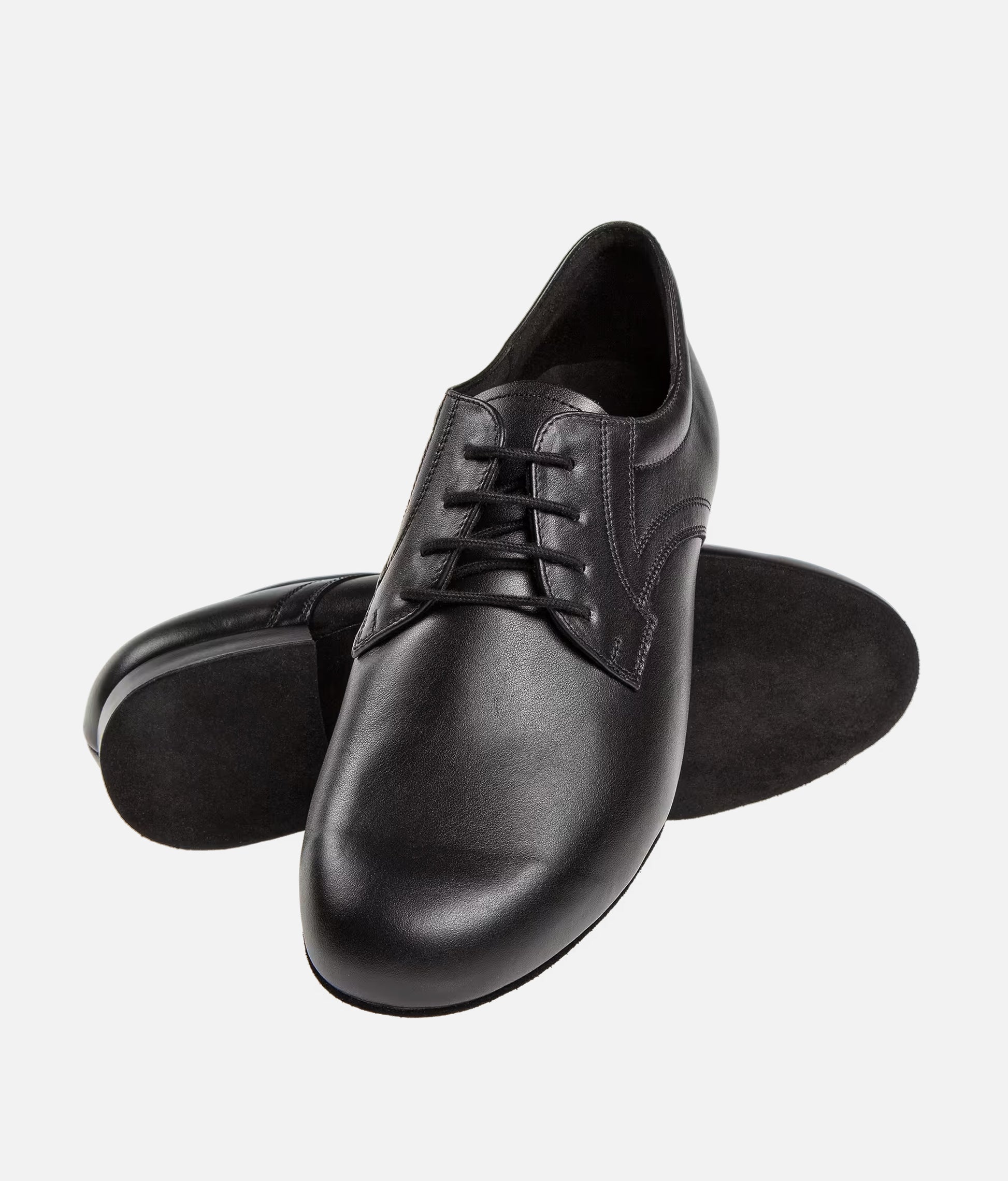 Mens Dance Shoes, Derby Style Ballroom Shoes with Shock Absorbing Heel - 085
