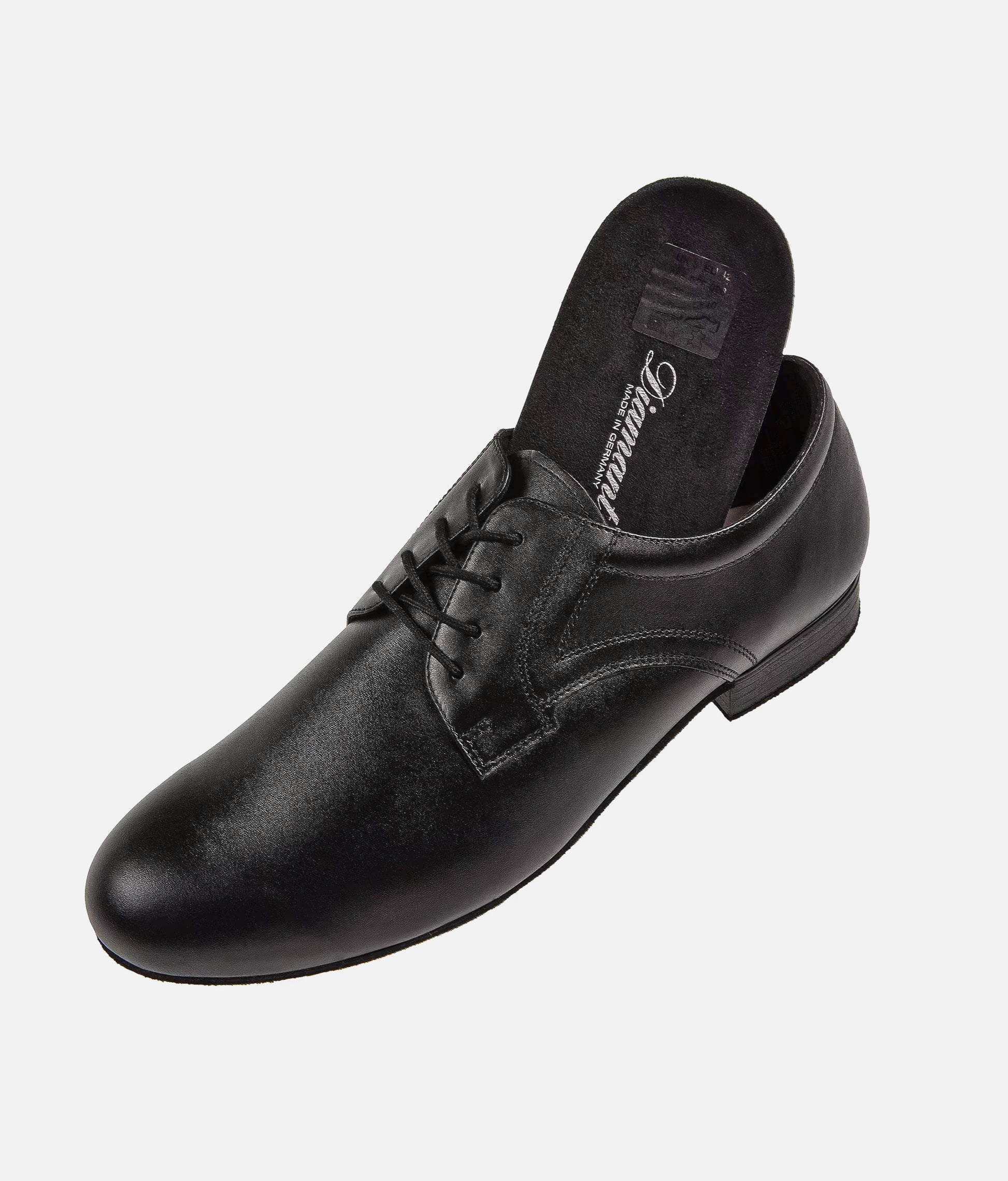 Mens Dance Shoes, Derby Style Ballroom Shoes with Shock Absorbing Heel - 085