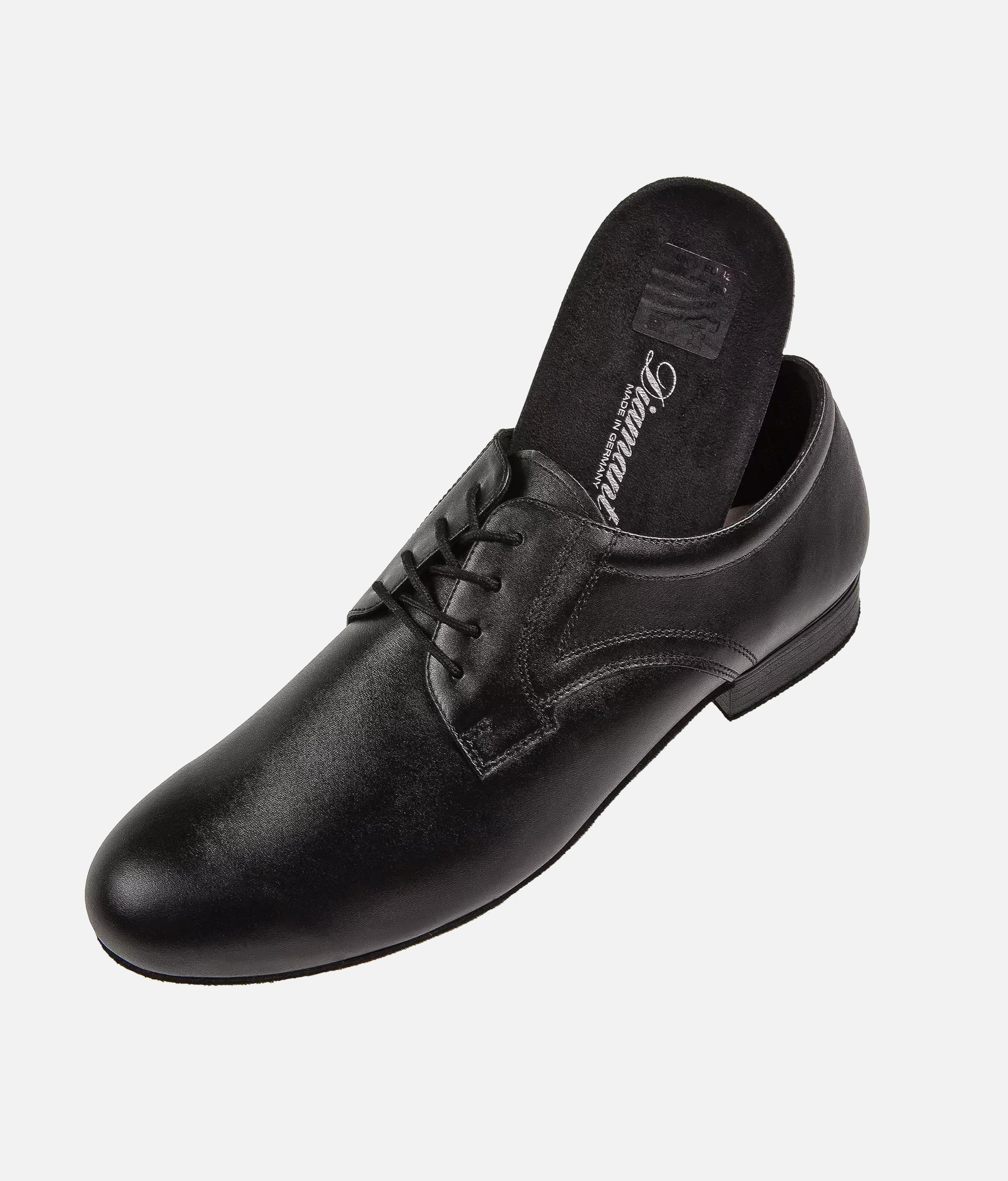 Mens Dance Shoes, Derby Style Ballroom Shoes with Shock Absorbing Heel - 085