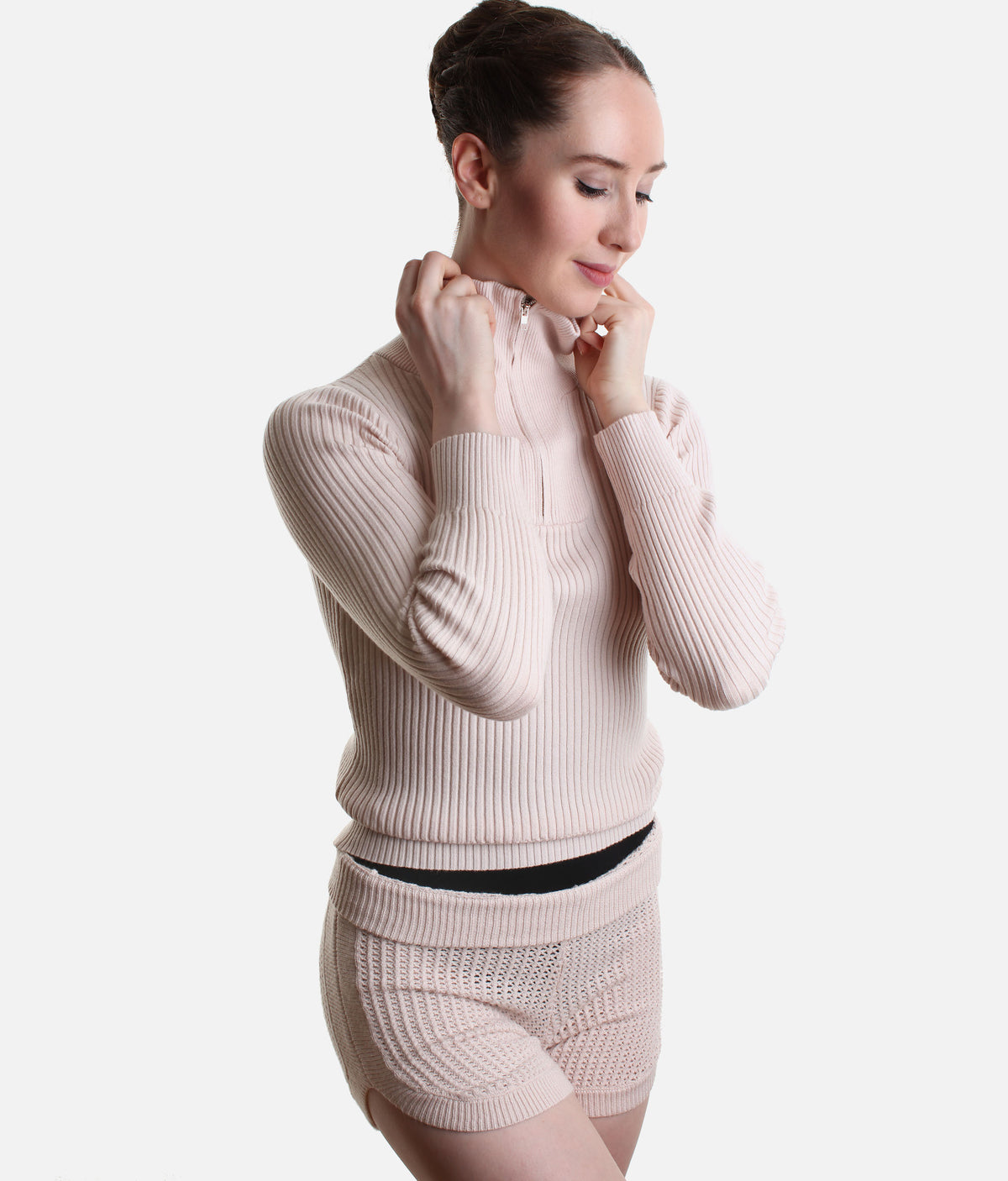 Capezio Lynch CK11015W – Quarter Zip Knit Warm-Up Jumper