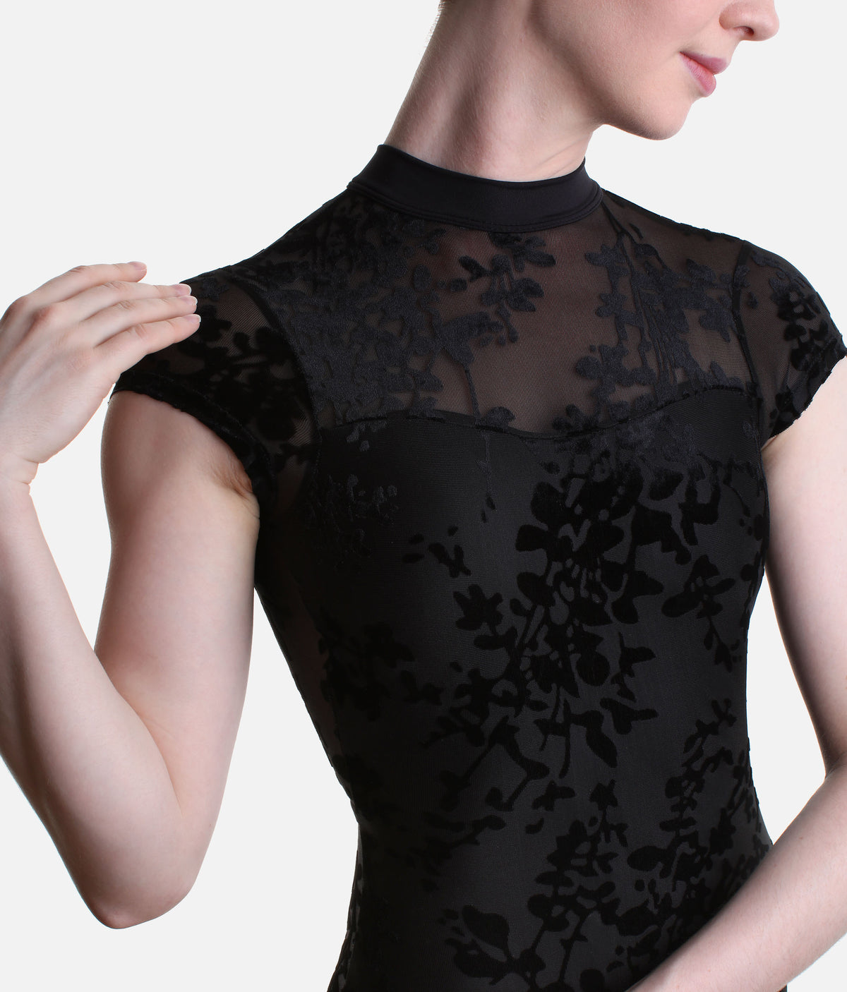 Capezio Rudi F12703W – Floral Short Sleeve Ballet Leotard