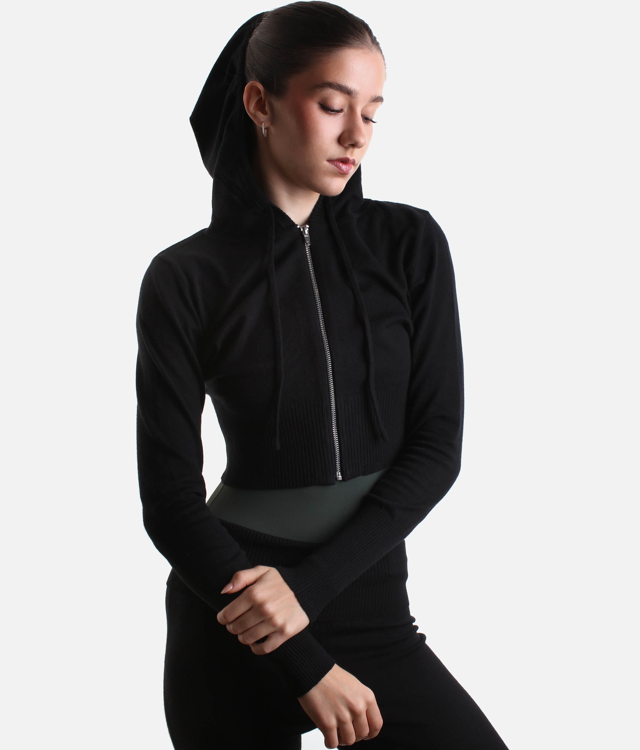 Orion Knit Hoodie for Dancers, Soft & Stretch Zip-Up Warm-Up Layer - J13003