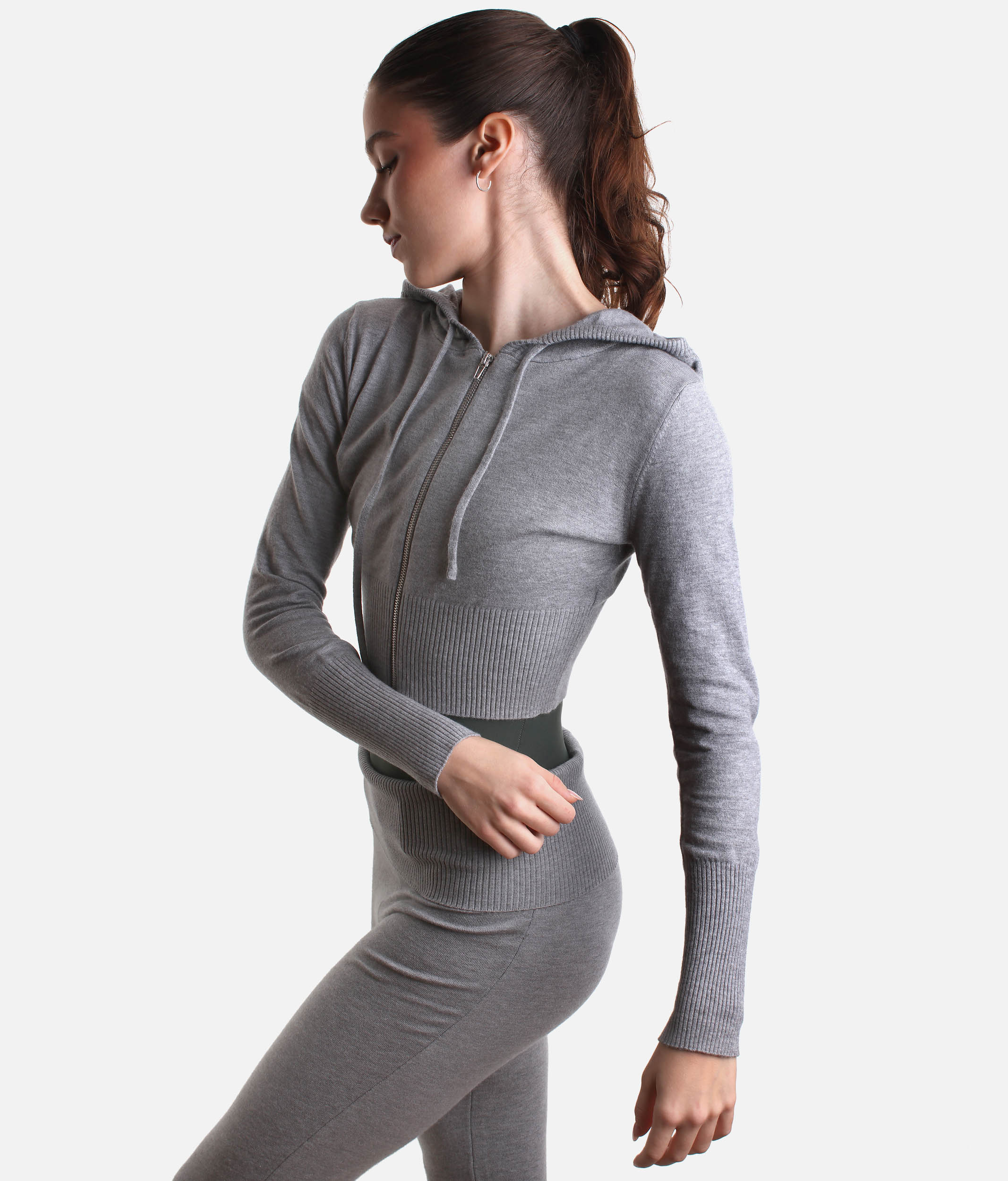 Orion Knit Hoodie for Dancers, Soft & Stretch Zip-Up Warm-Up Layer - J13003