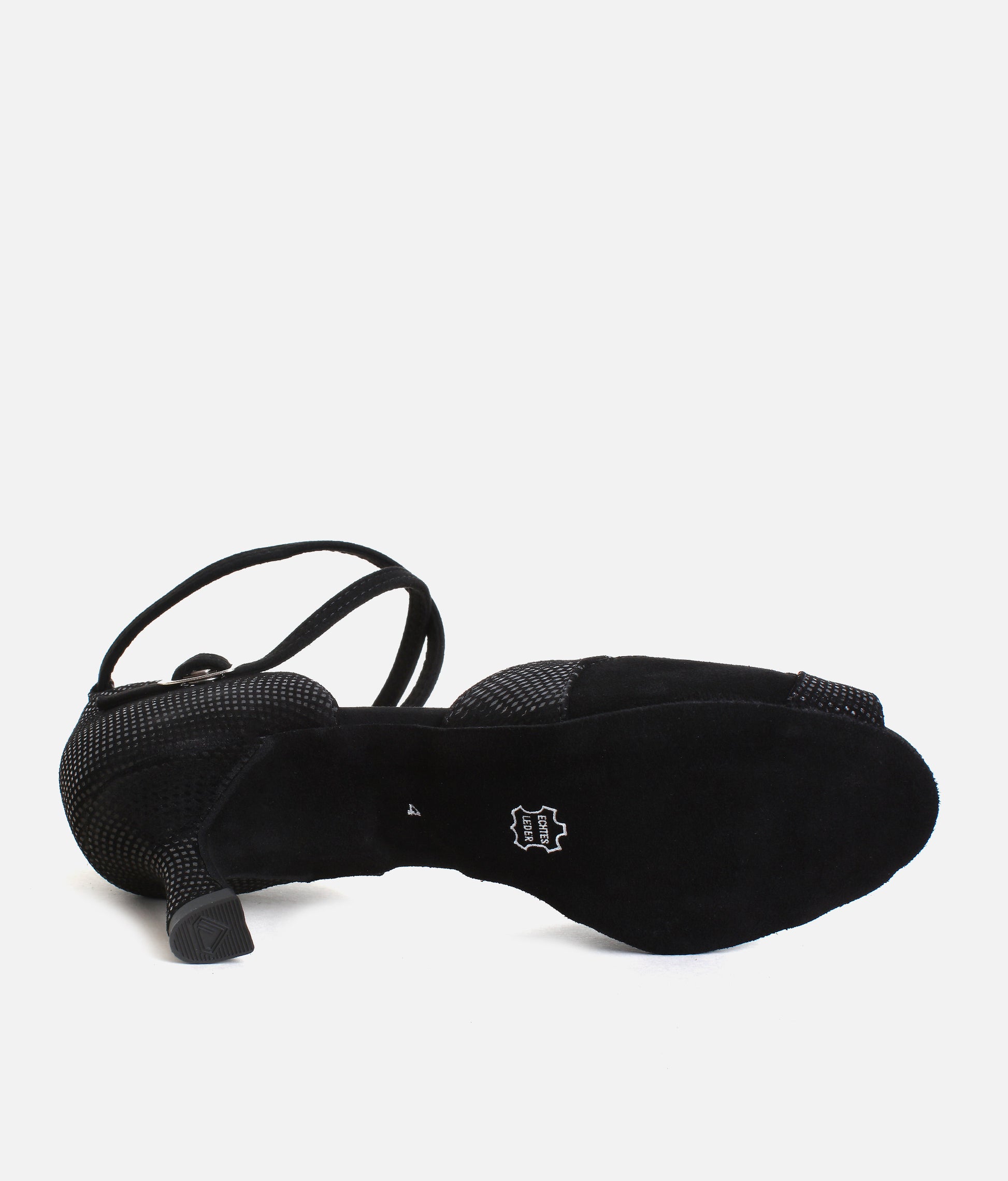 Flared Heel Dance Sandals, Luxurious Black Python Design - 084X