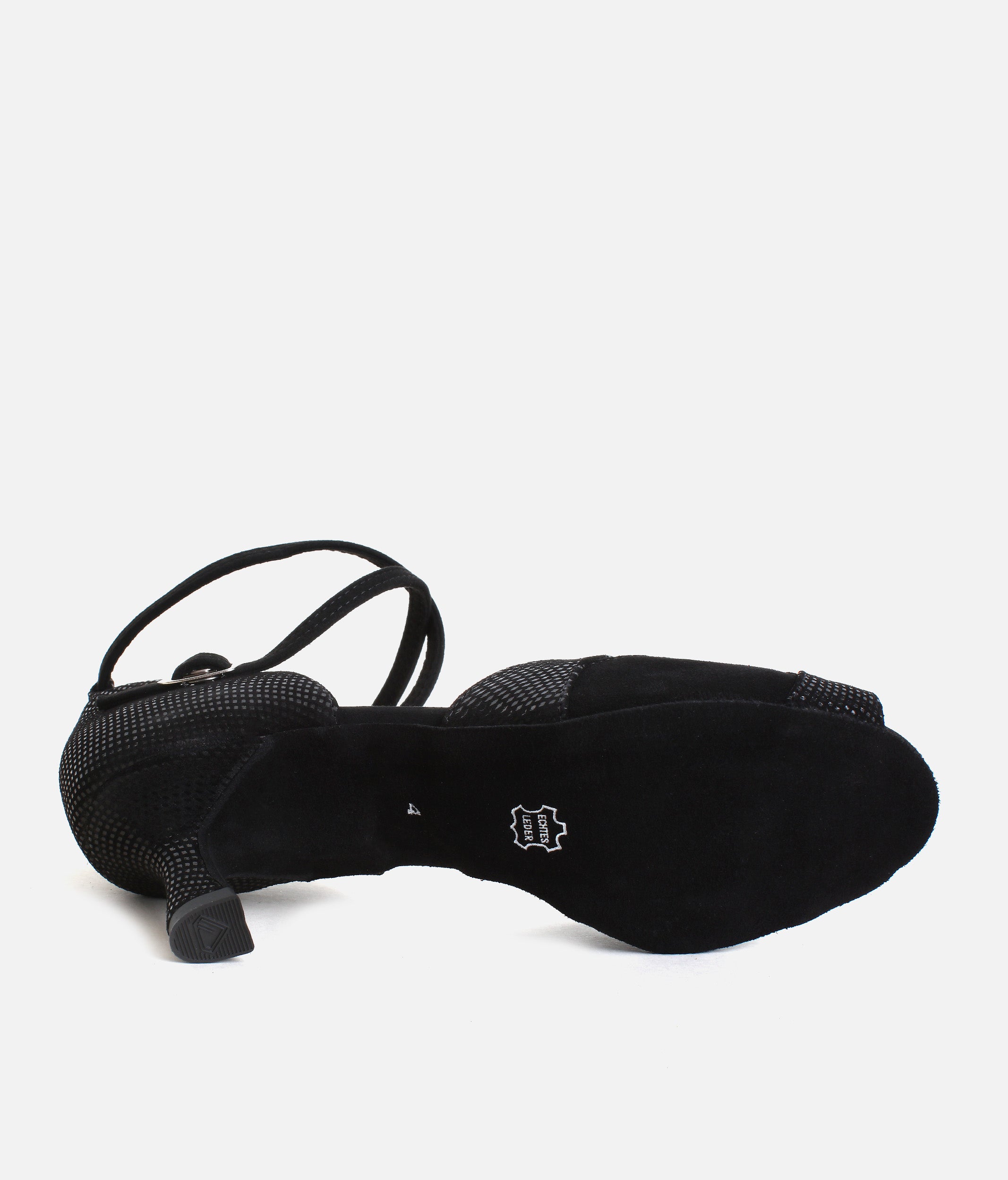 Flared Heel Dance Sandals, Luxurious Black Python Design - 084X